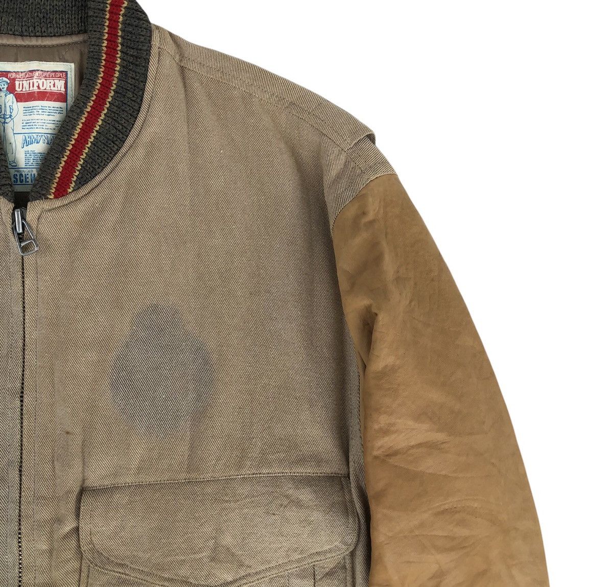Vintage 🔥Vintage Scene Army/Navy Letterman Jacket Cowhide Leather Size US M / EU 48-50 / 2 - 9 Thumbnail