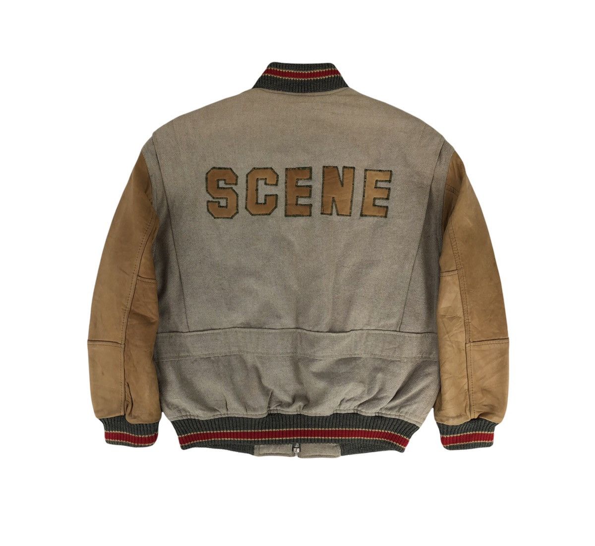Vintage 🔥Vintage Scene Army/Navy Letterman Jacket Cowhide Leather Size US M / EU 48-50 / 2 - 4 Thumbnail