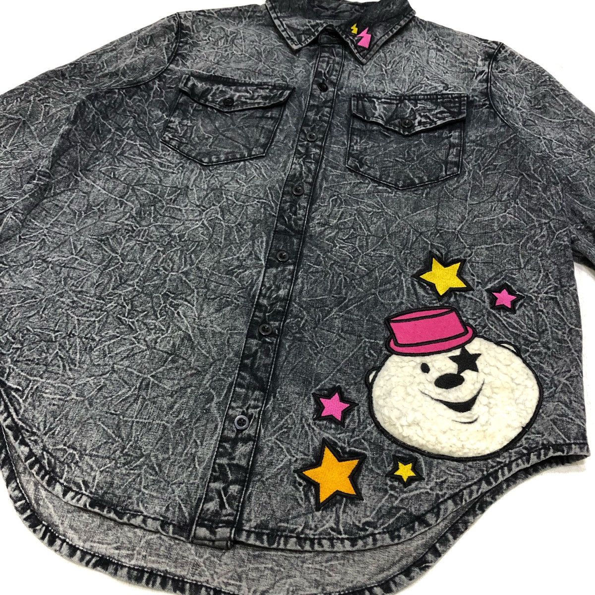 Other Acid Wash Design Denim Jean Long Sleeves For Women Size M / US 6-8 / IT 42-44 - 5 Thumbnail