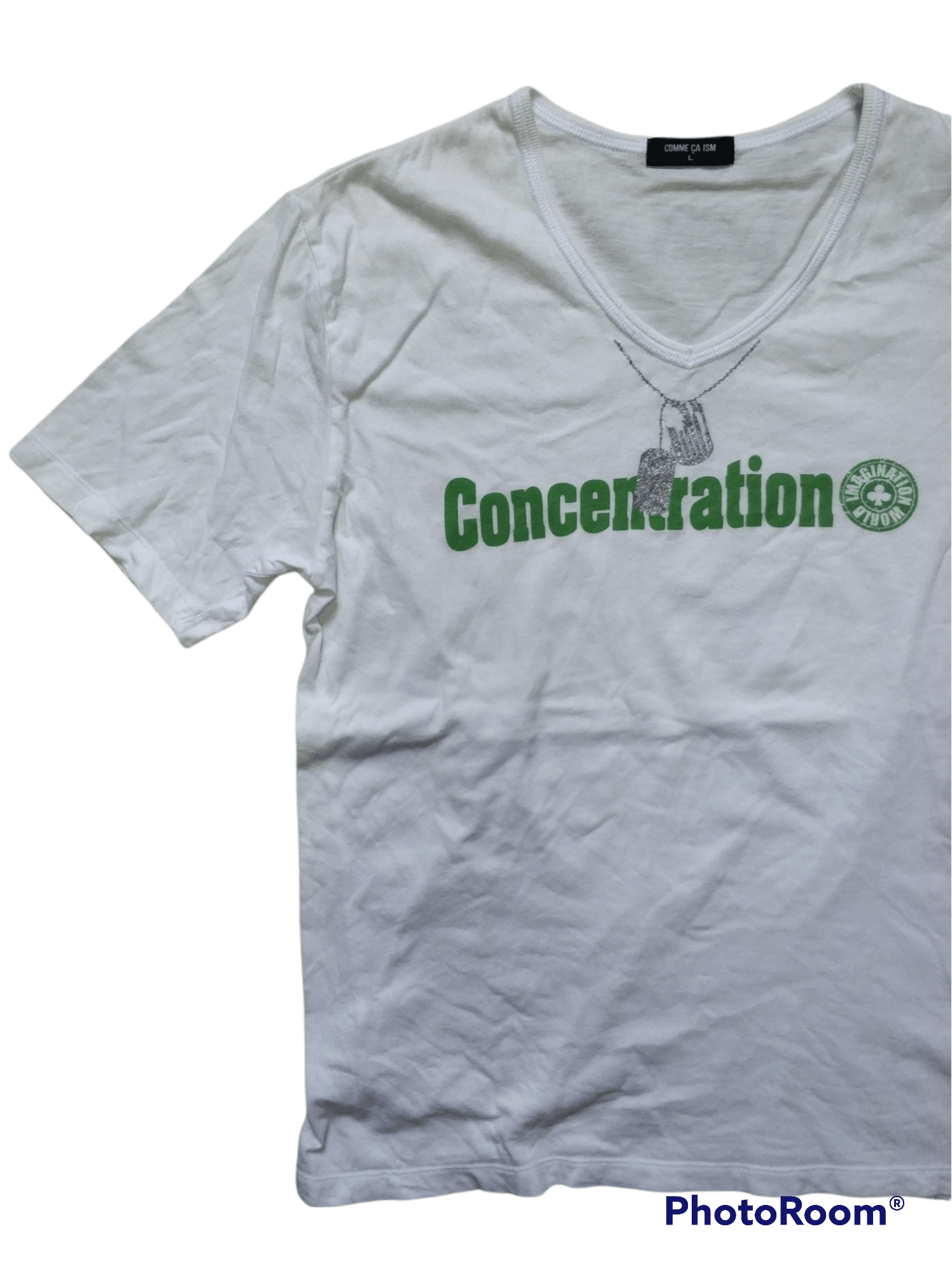 Comme Ca Ism 🔥White Comme Ca Ism Concentration V Neck Tees Size US M / EU 48-50 / 2 - 4 Thumbnail