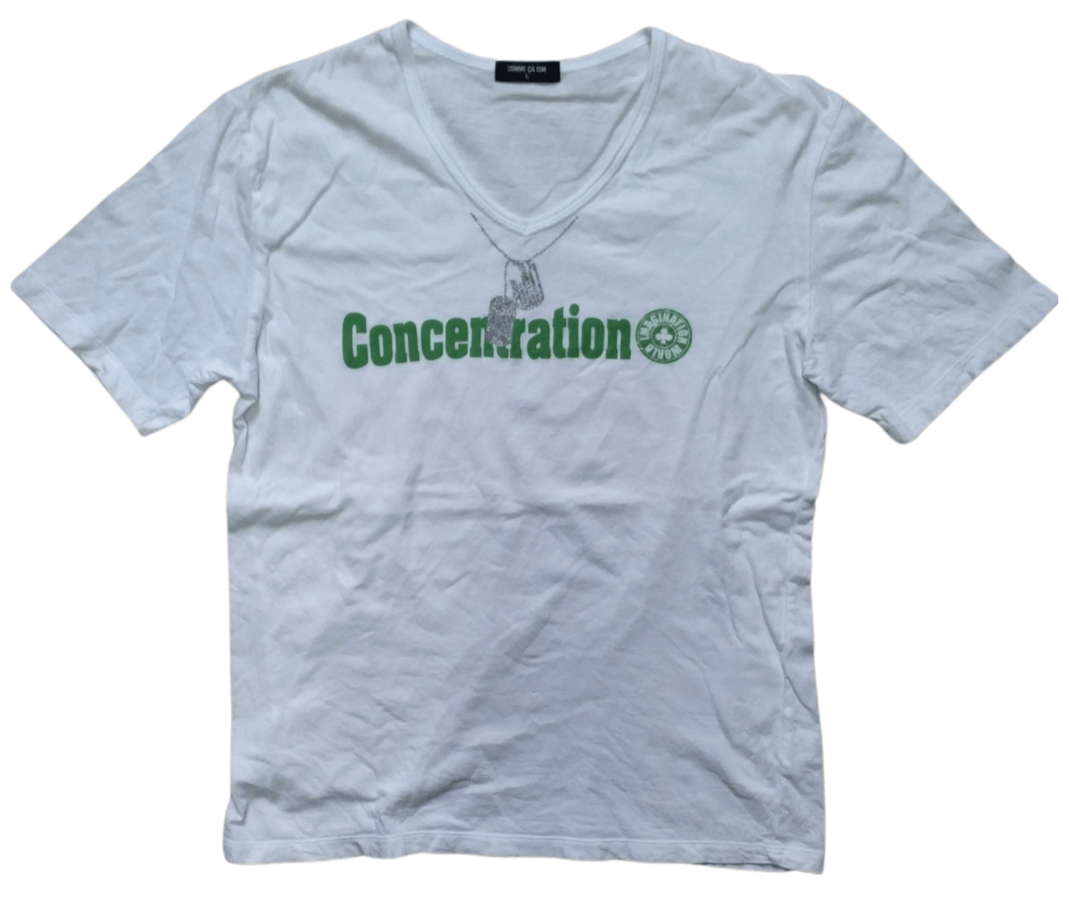 Comme Ca Ism 🔥White Comme Ca Ism Concentration V Neck Tees Size US M / EU 48-50 / 2 - 1 Thumbnail
