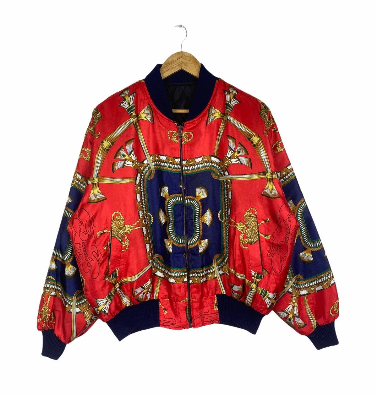 Vintage Vintage BAROQUE CHAIN Italian Design Zipper Sweater Jacket Size US L / EU 52-54 / 3 - 1 Thumbnail