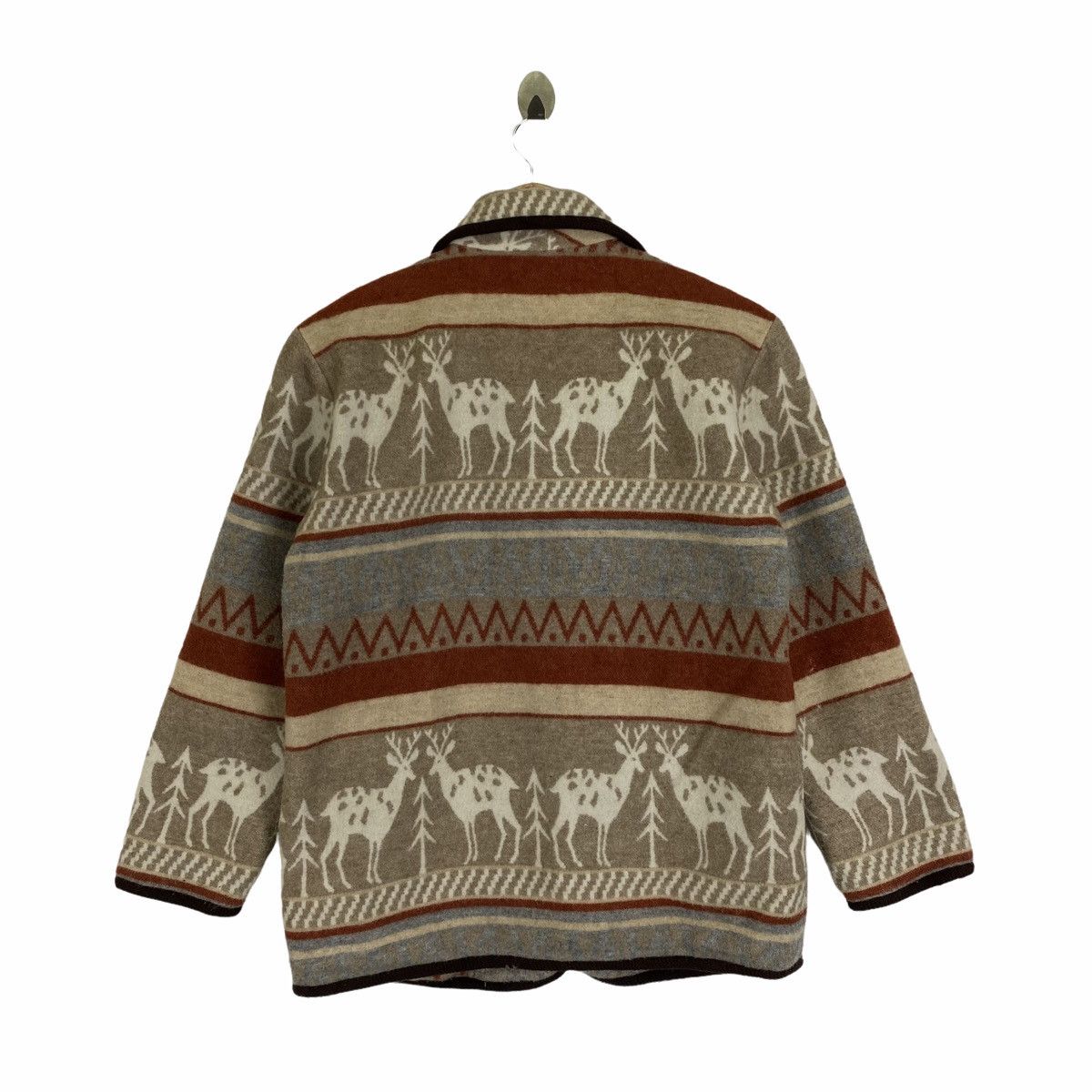 Japanese Brand × Vintage Vintage MORE UP Aztec Animal Design Wool Coat Jacket Size US S / EU 44-46 / 1 - 2 Thumbnail