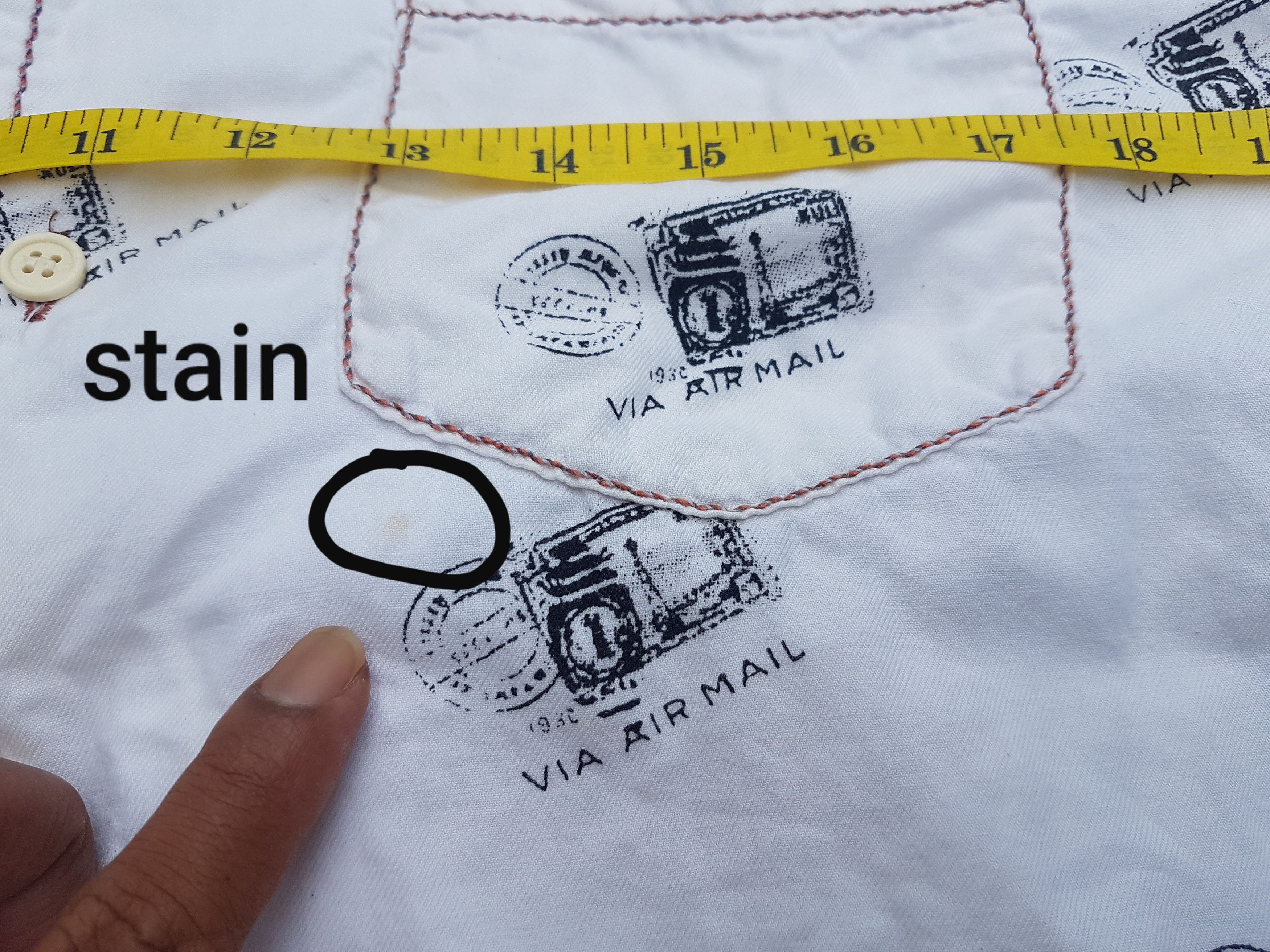 Issey Miyake 1997 Issey Miyake 1932 Via Airmail Stamp Shirt Size US S / EU 44-46 / 1 - 9 Thumbnail