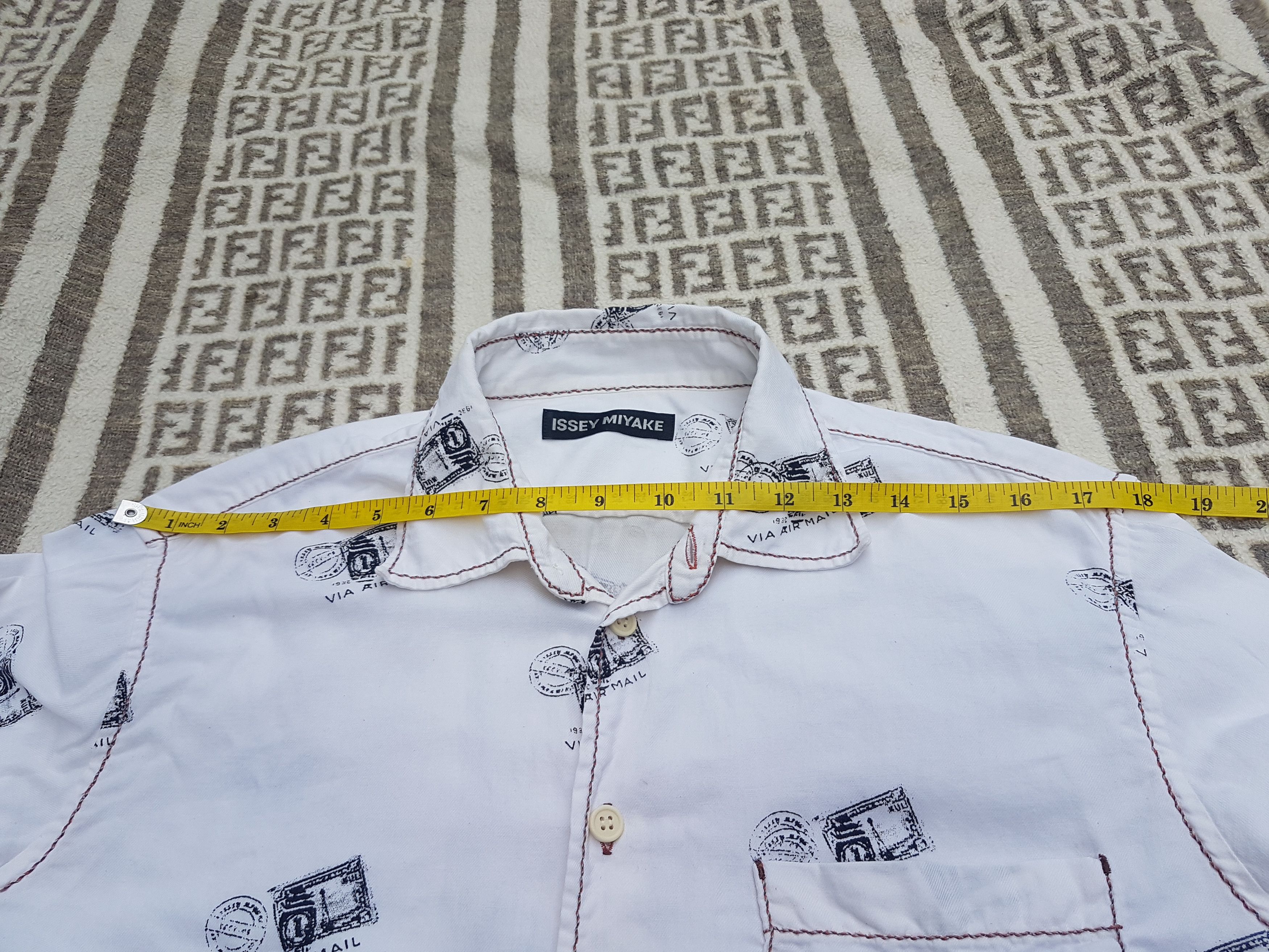 Issey Miyake 1997 Issey Miyake 1932 Via Airmail Stamp Shirt Size US S / EU 44-46 / 1 - 2 Thumbnail