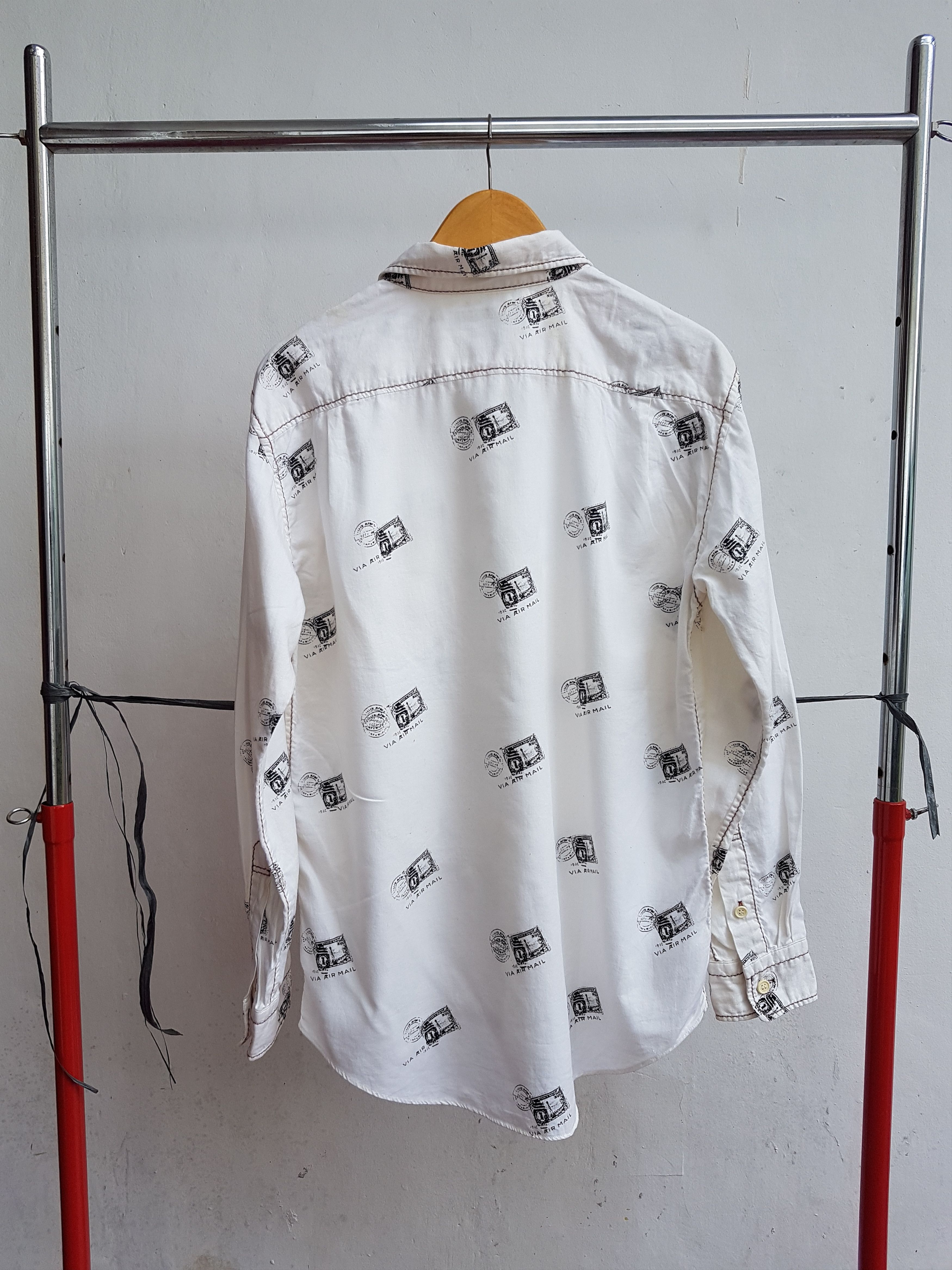 Issey Miyake 1997 Issey Miyake 1932 Via Airmail Stamp Shirt Size US S / EU 44-46 / 1 - 7 Thumbnail