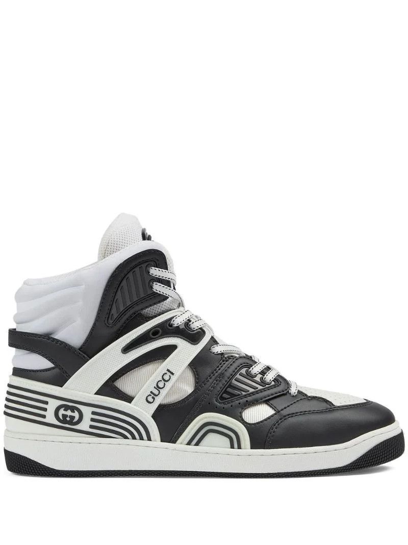 Black Basket Leather Sneakers