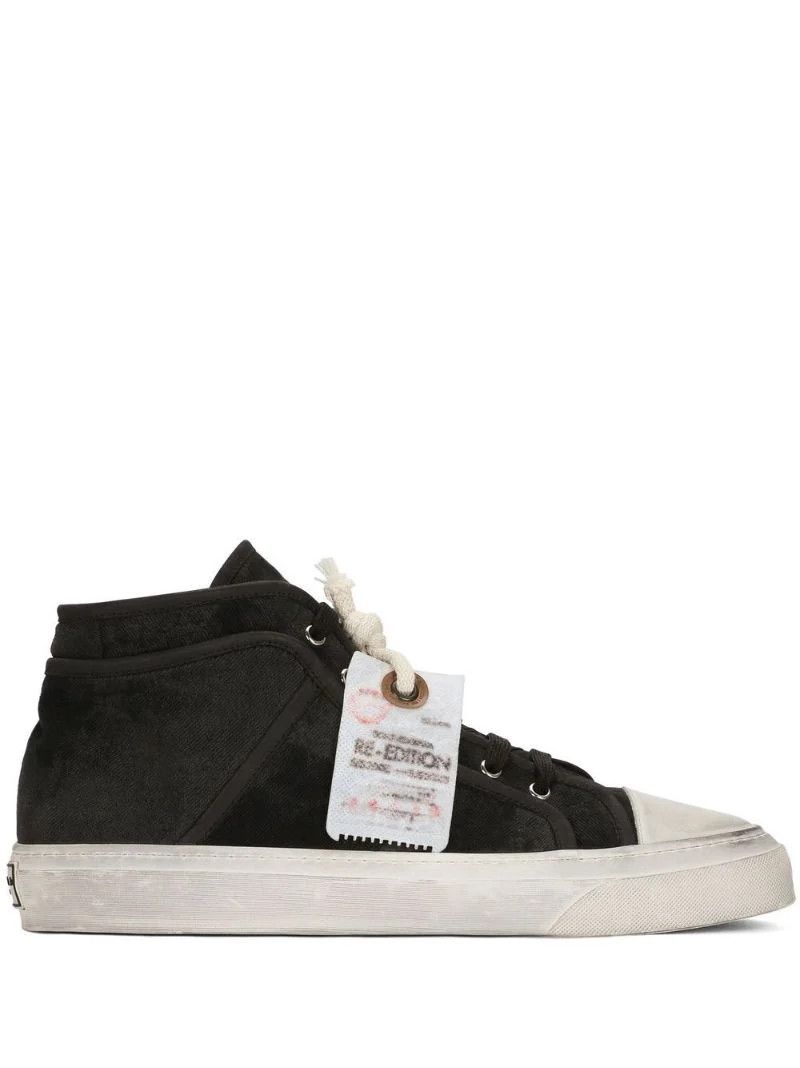 Black Vintage Re-Edition High-Top Sneakers
