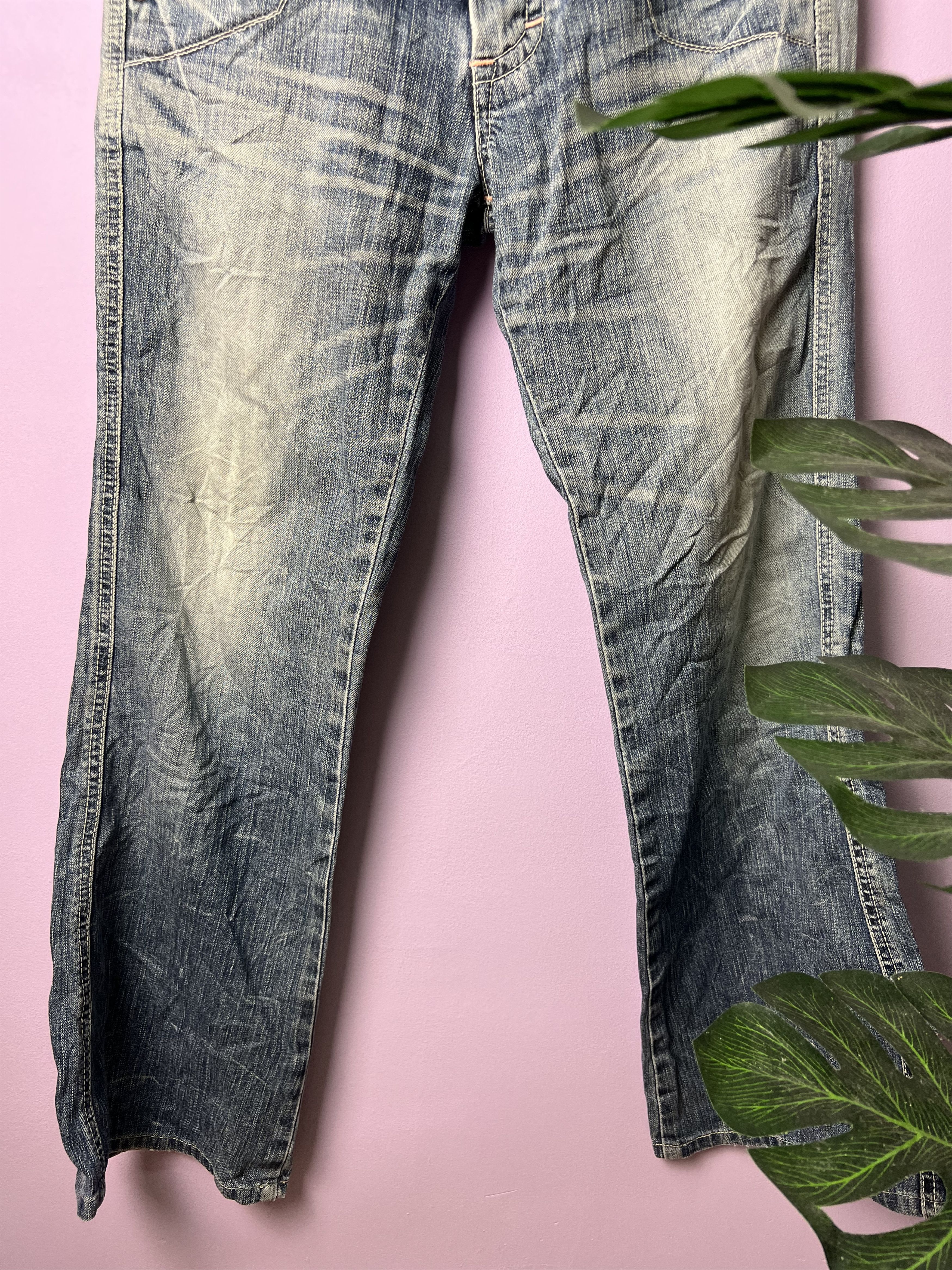 Edwin 🔥Vintage Edwin 503 Blue Trip Distressed Denim Size US 32 / EU 48 - 5 Thumbnail