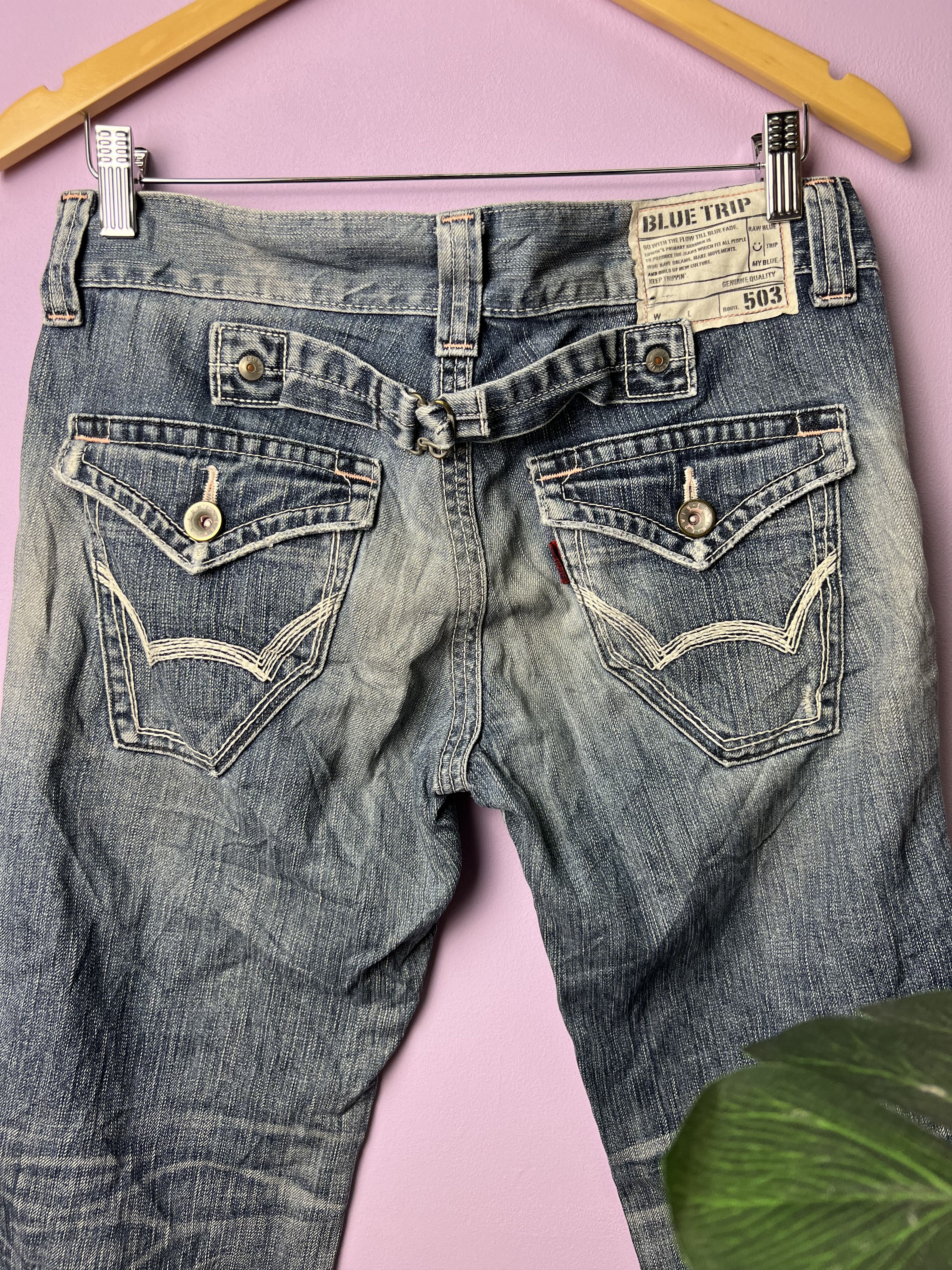 Edwin 🔥Vintage Edwin 503 Blue Trip Distressed Denim Size US 32 / EU 48 - 10 Thumbnail
