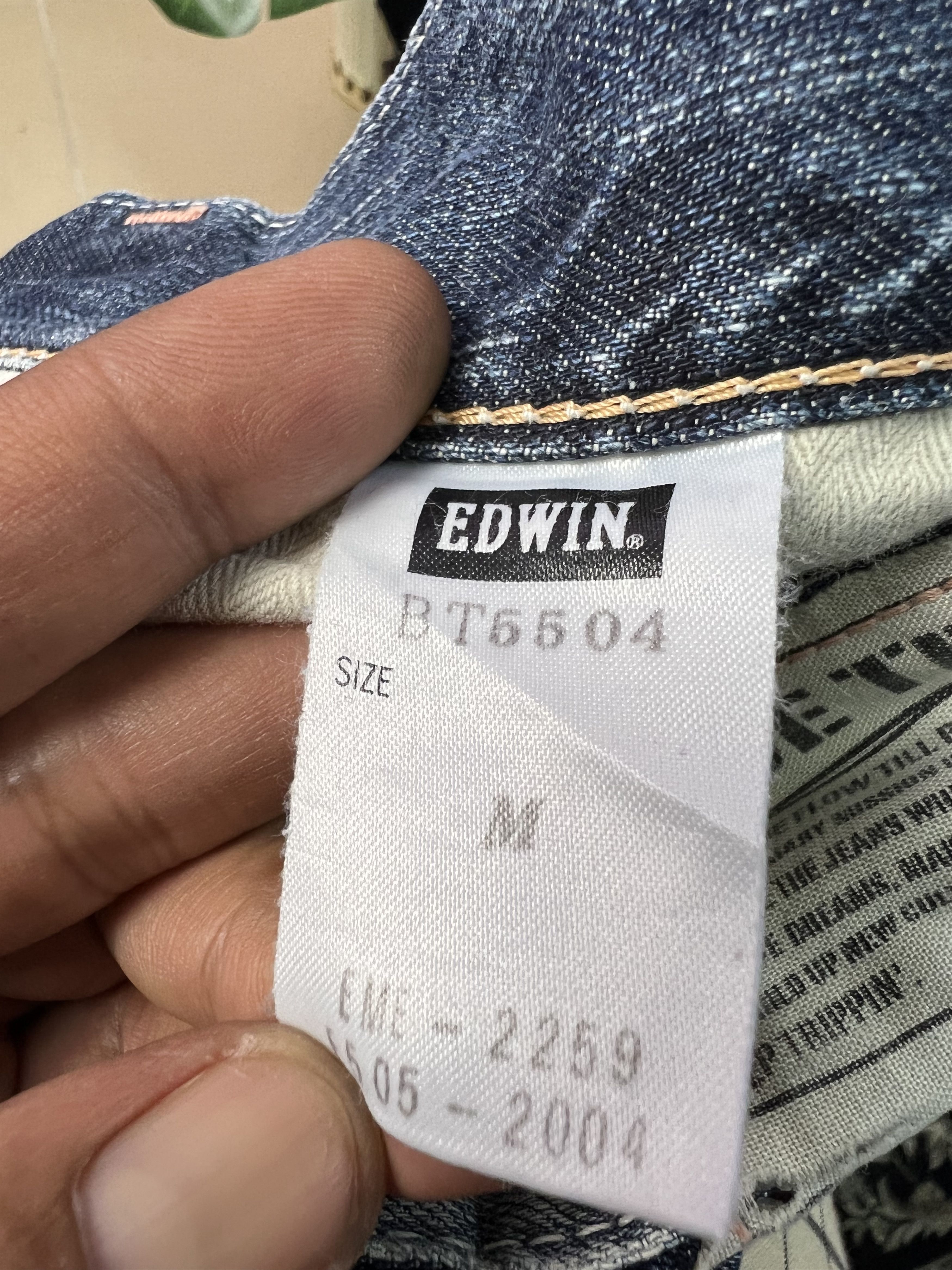 Edwin 🔥Vintage Edwin 503 Blue Trip Distressed Denim Size US 32 / EU 48 - 17 Thumbnail