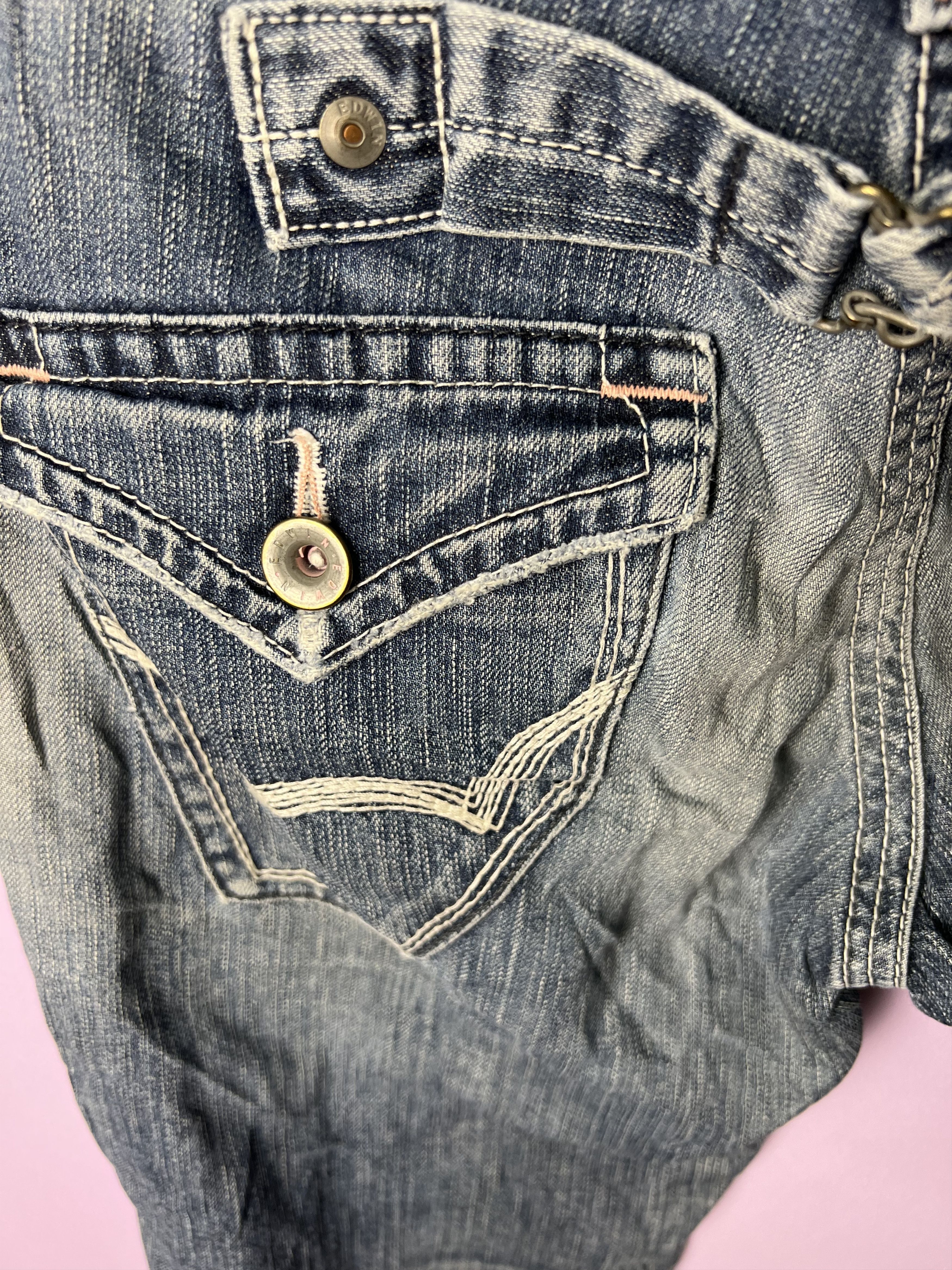 Edwin 🔥Vintage Edwin 503 Blue Trip Distressed Denim Size US 32 / EU 48 - 15 Thumbnail