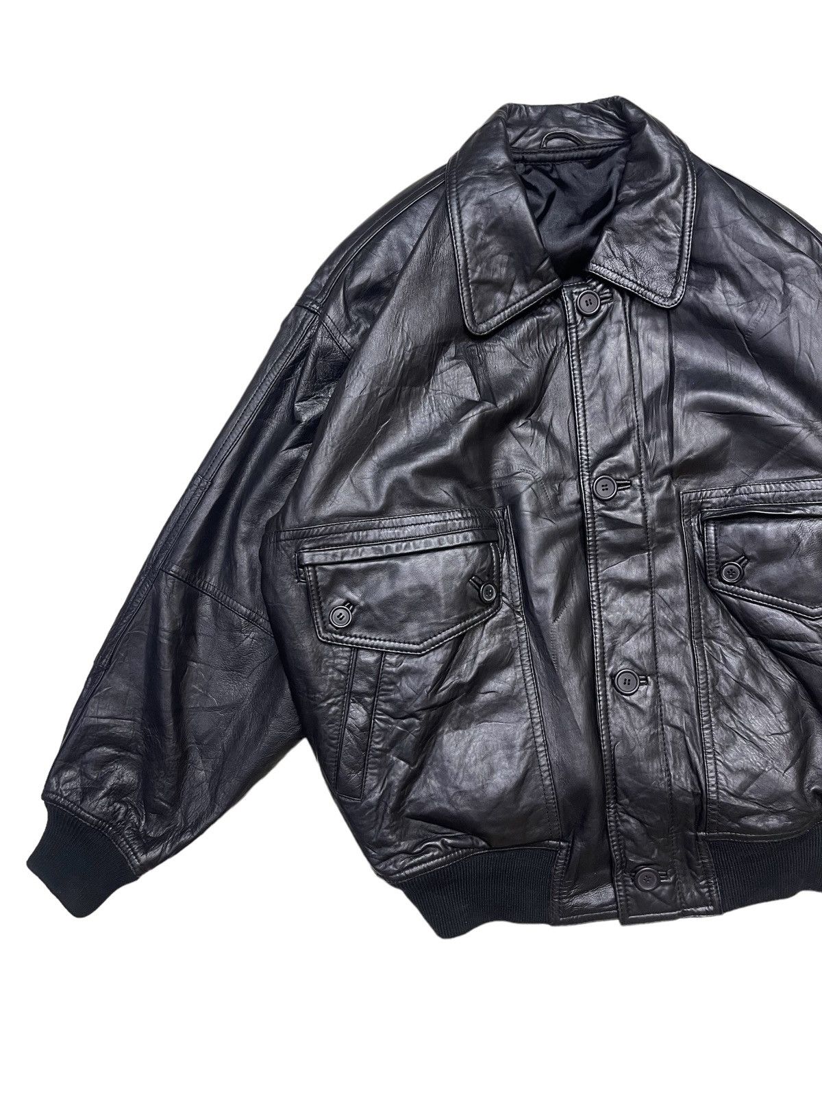 Vintage Vintage Black Sheep Leather Bomber Jacket Size US M / EU 48-50 / 2 - 9 Thumbnail