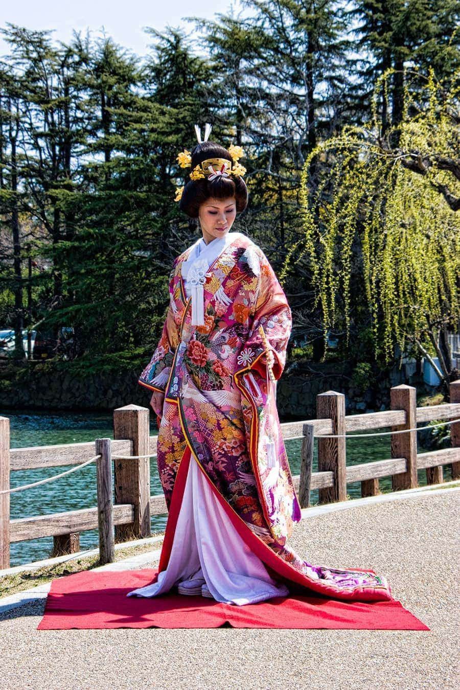Japanese Brand Jpn Iro-Uchikake Kimono Wedding Embroidery Colorful Motifs | Grailed