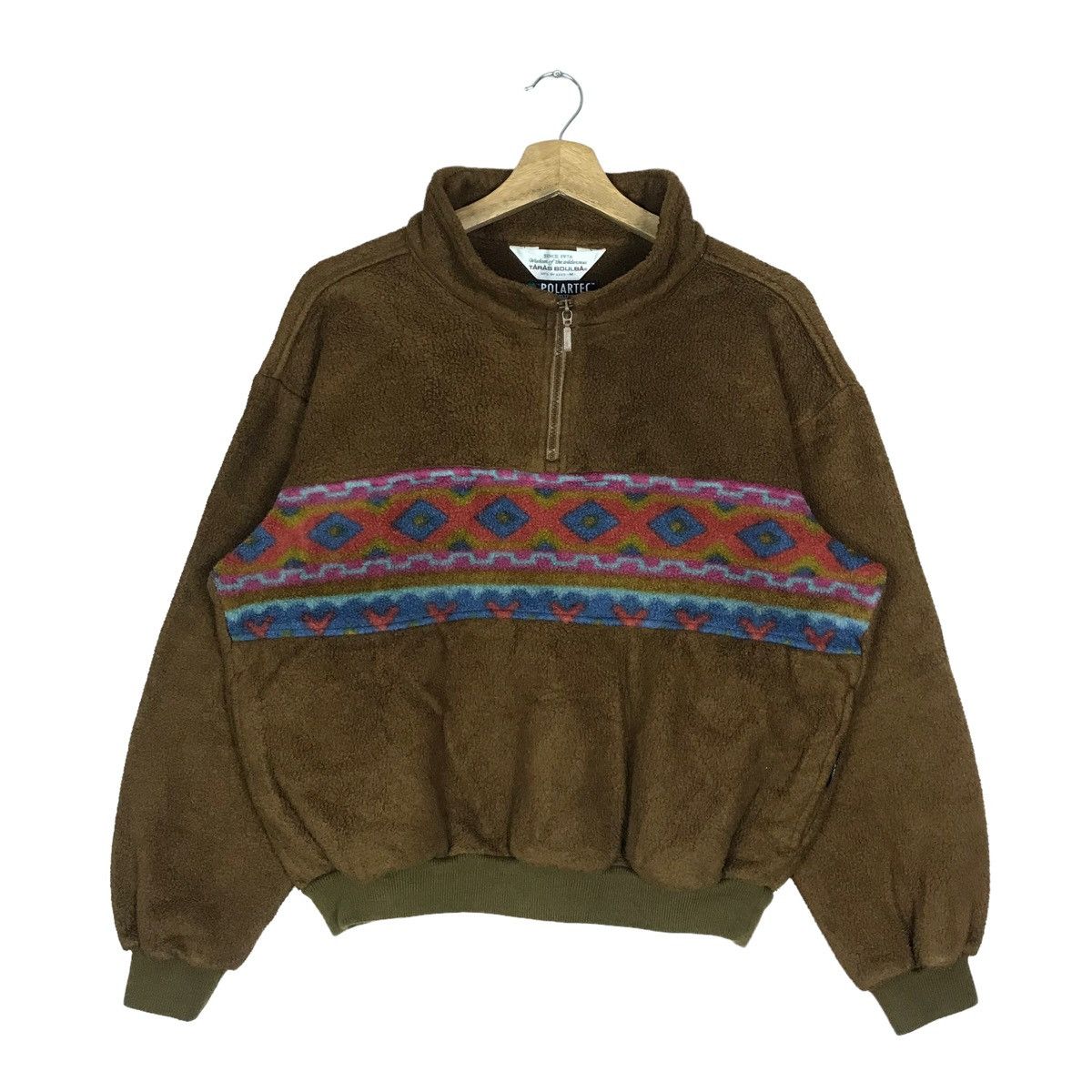 Vintage Taras Boulba by Asics Native Navajo Stripe Half Zip