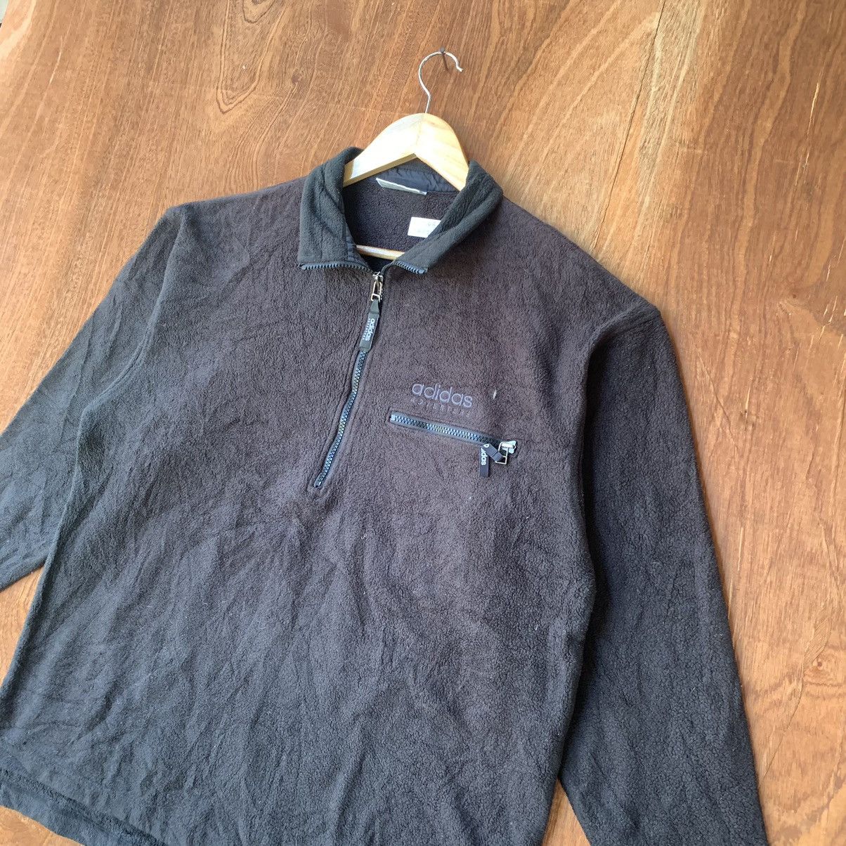 Adidas × Vintage Vintage 90s Adidas Adventure fleece halfzipper jacket Size US L / EU 52-54 / 3 - 3 Thumbnail