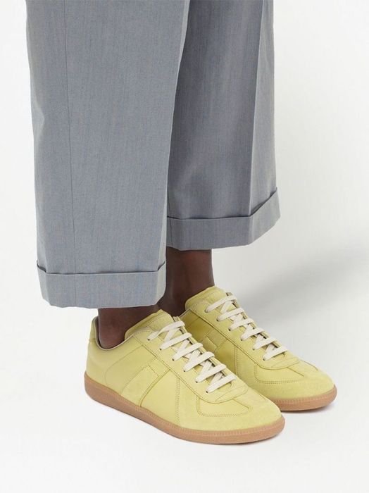 Maison Margiela Yellow Replica Leather Sneakers | Grailed