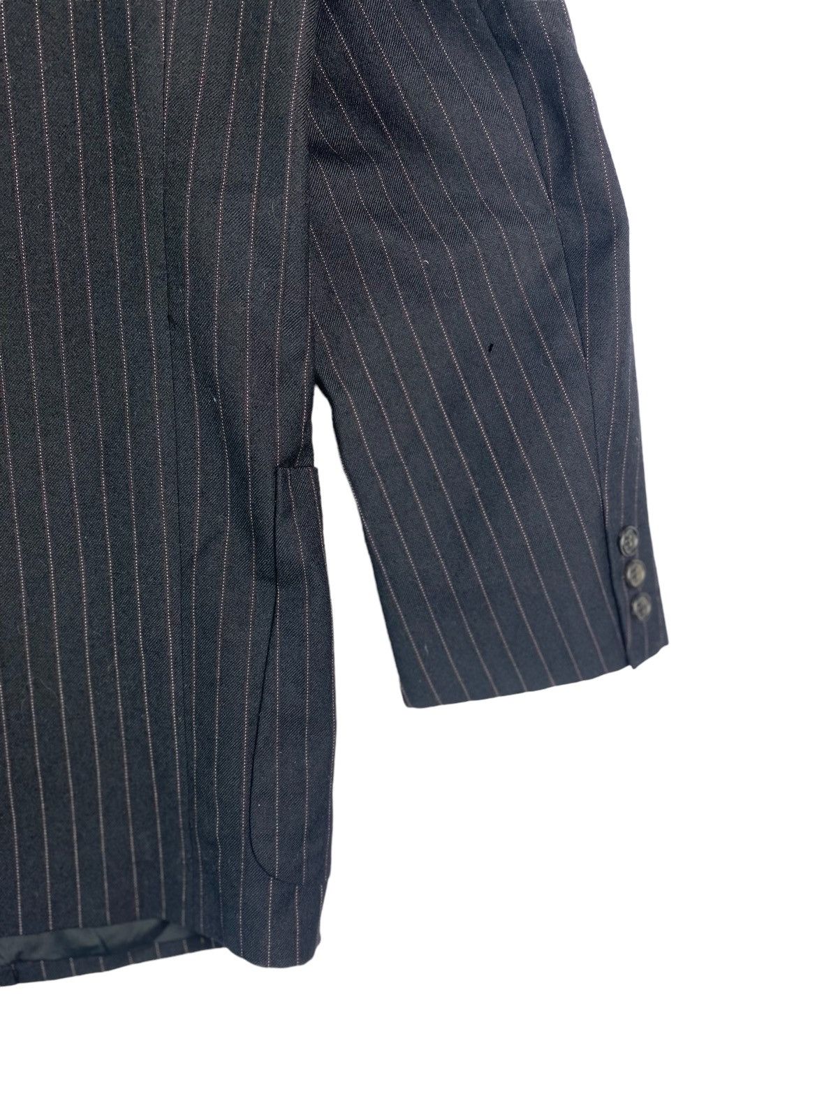 Comme des Garcons Homme × Vintage Vtg 80s COMME DES GARCONS HOMME wool stripes coat jacket Size US M / EU 48-50 / 2 - 10 Thumbnail