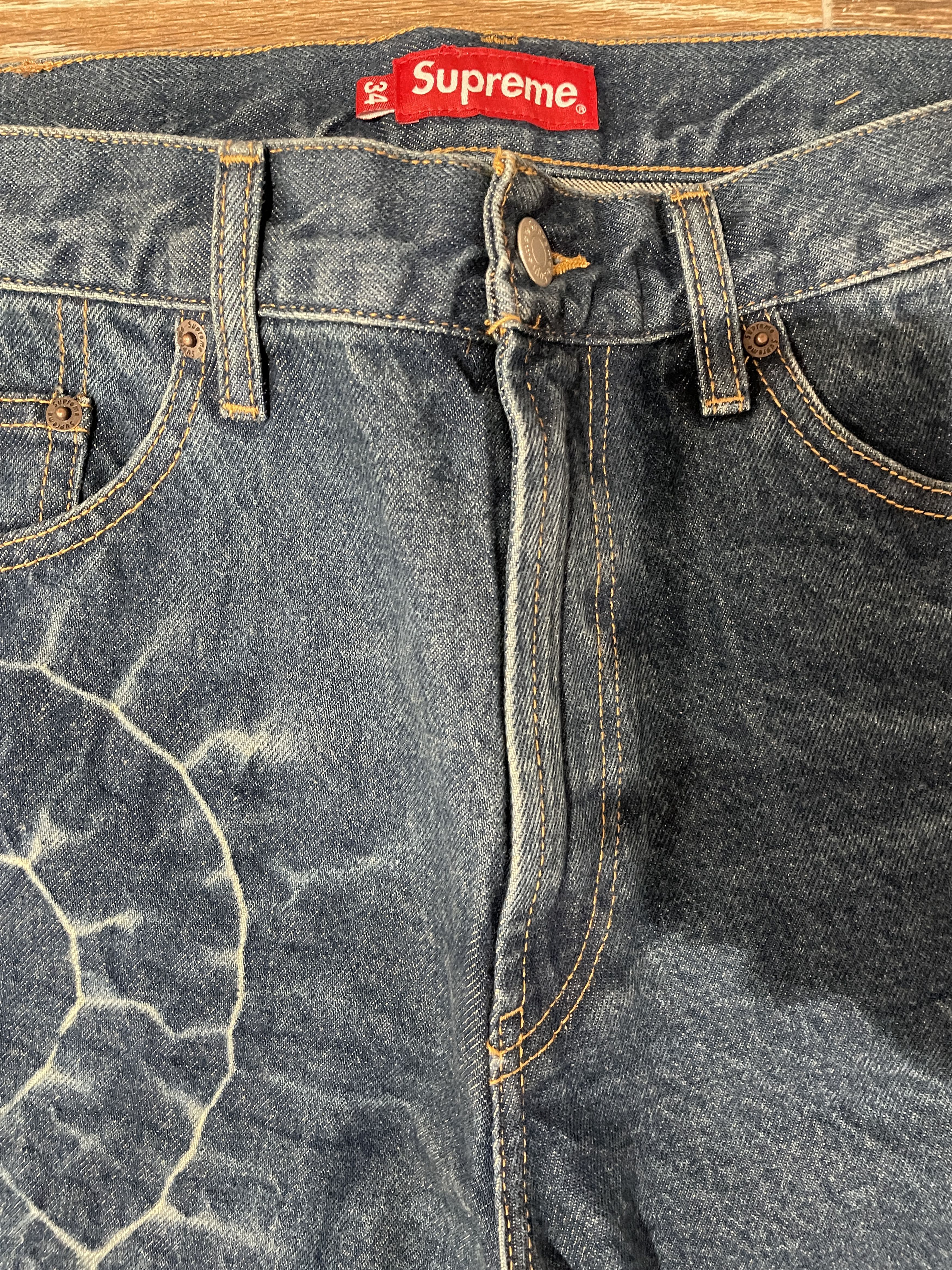 Supreme Shibori Jean Rigid Indigo Size 34 Denim NEW SS23