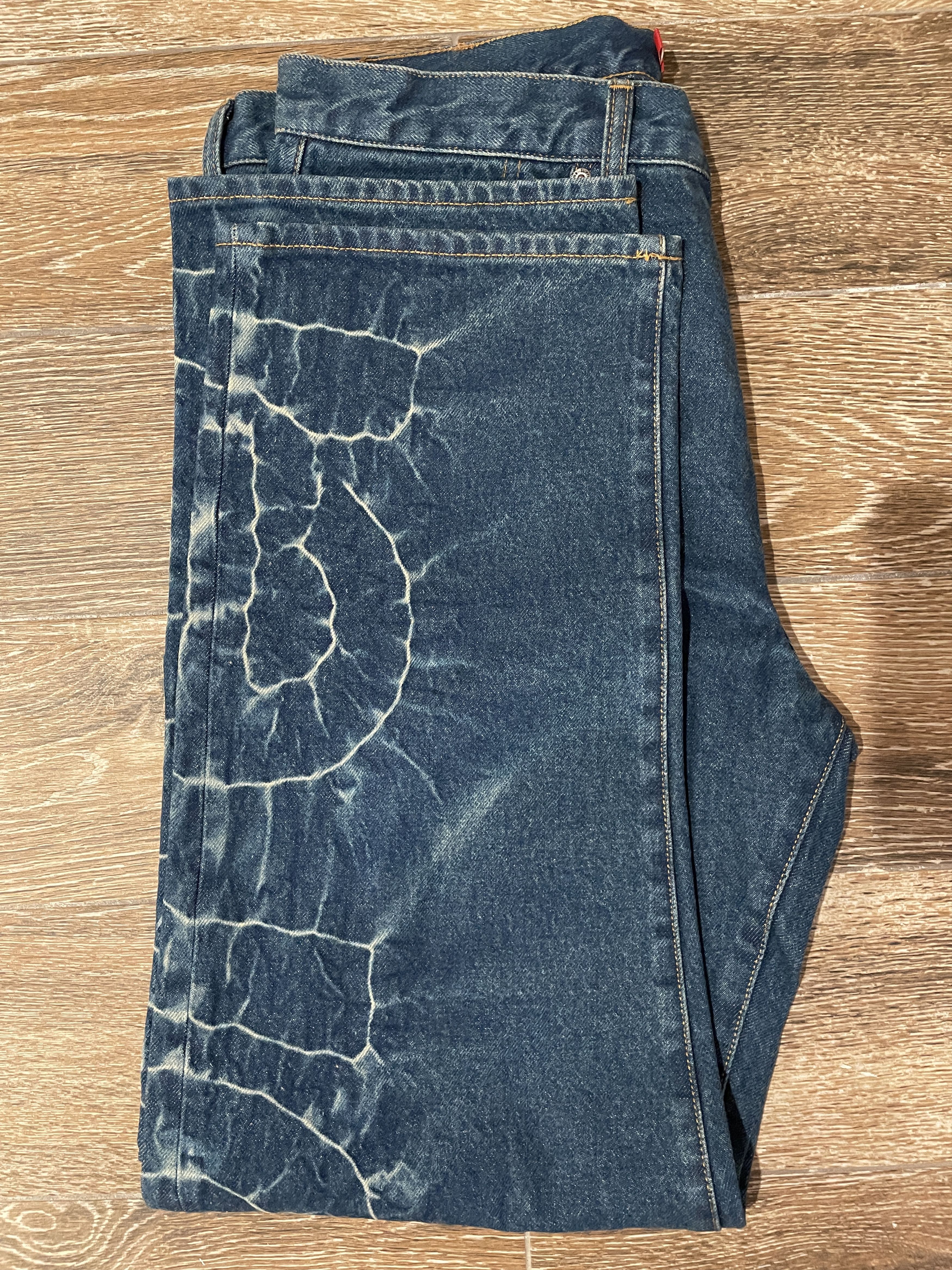 Supreme Shibori Jean Rigid Indigo Size 34 Denim NEW SS23