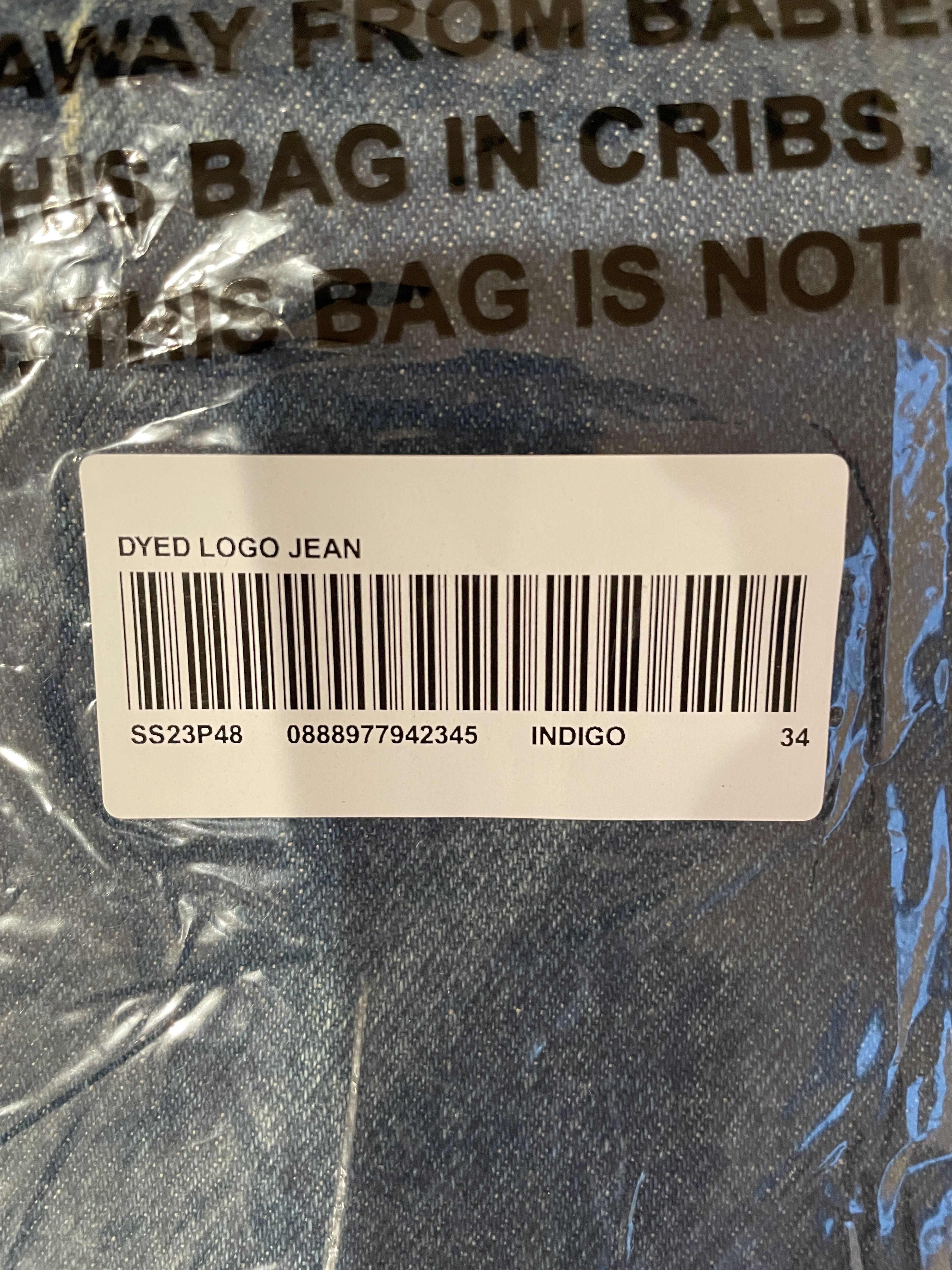 Supreme Shibori Jean Rigid Indigo Size 34 Denim NEW SS23