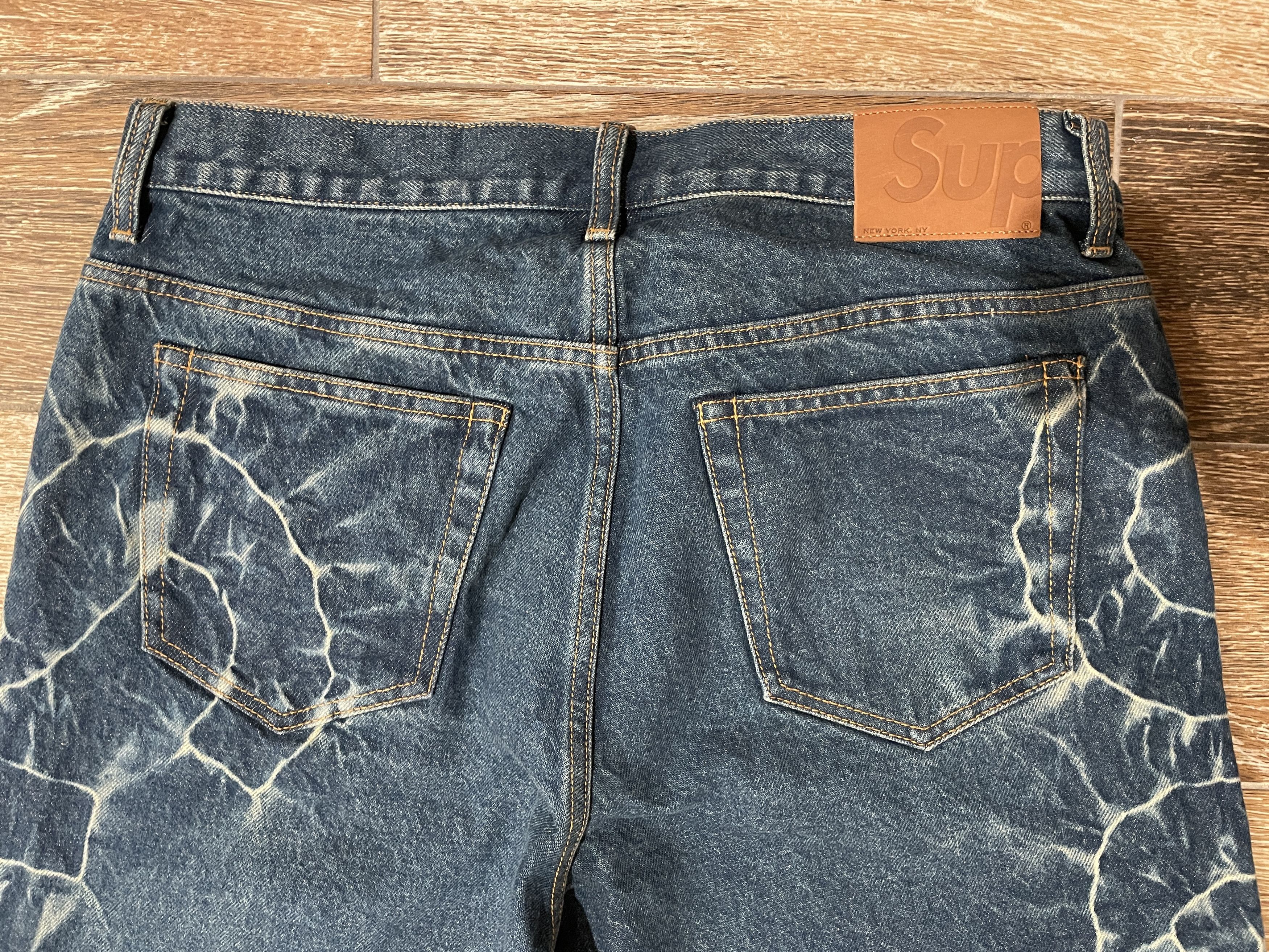 Supreme Shibori Jean Rigid Indigo Size 34 Denim NEW SS23