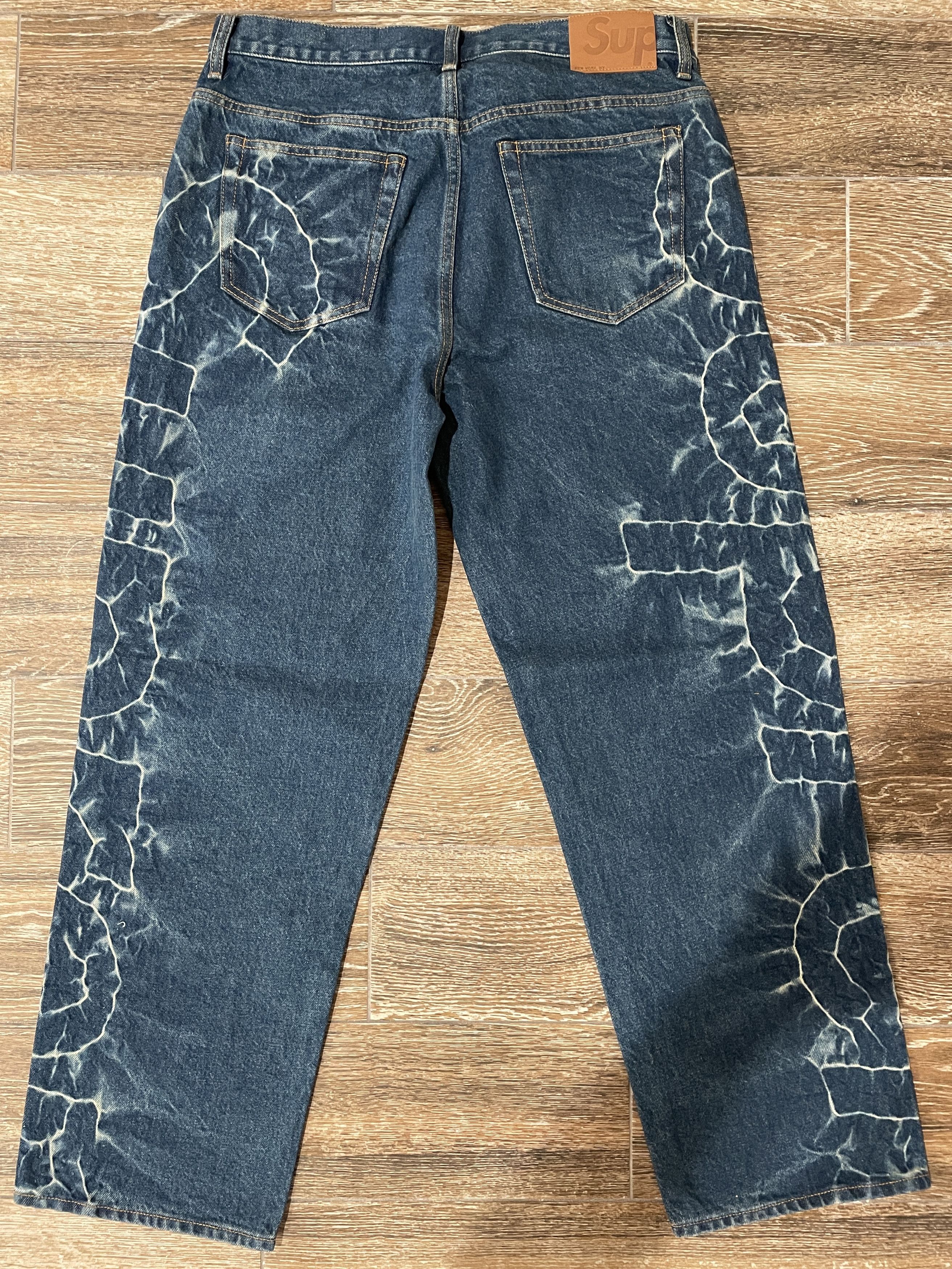 Supreme Shibori Jean Rigid Indigo Size 34 Denim NEW SS23