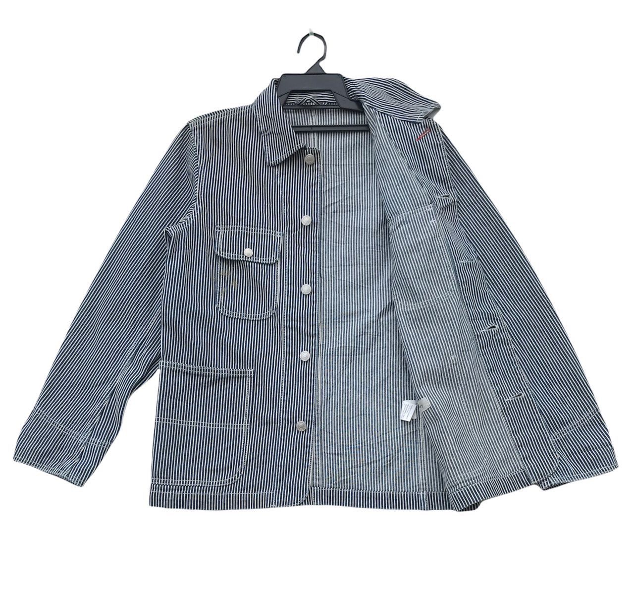Vintage Rare B.C Factory japan hickory stripe chore jacket Size US S / EU 44-46 / 1 - 4 Thumbnail