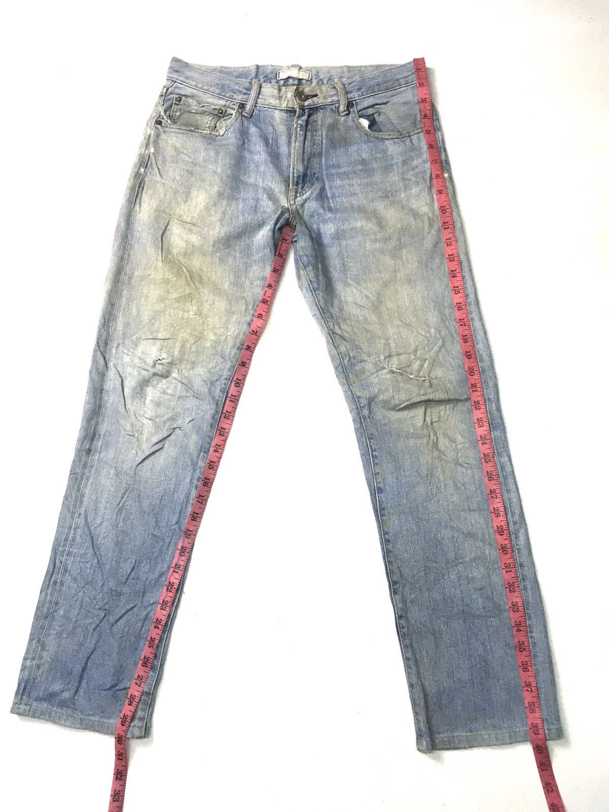 Japanese Brand × Uniqlo × Vintage Vintage uniqlo regular fit, distressed selvage jeans japan Size US 32 / EU 48 - 2 Thumbnail