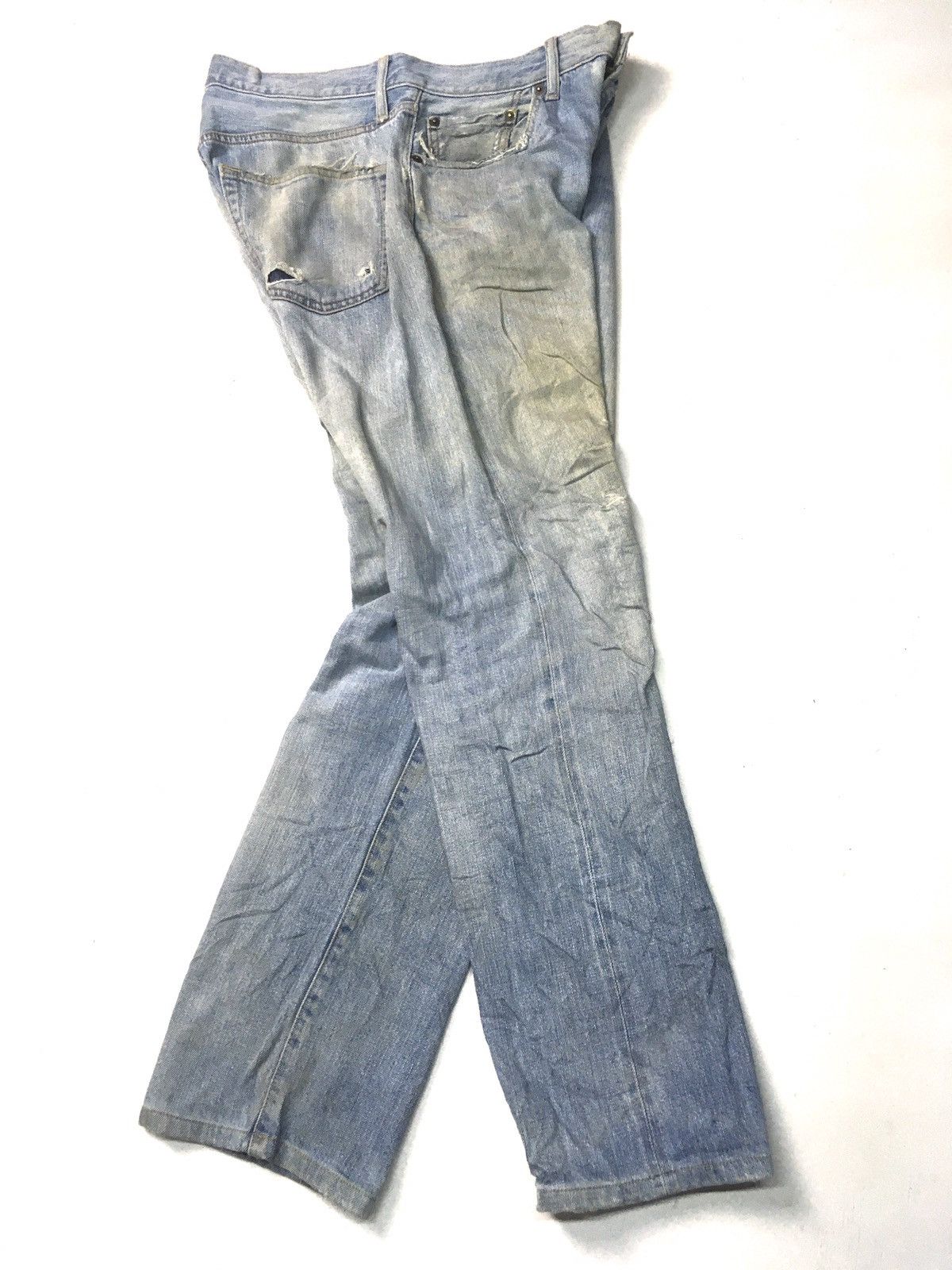 Japanese Brand × Uniqlo × Vintage Vintage uniqlo regular fit, distressed selvage jeans japan Size US 32 / EU 48 - 6 Thumbnail