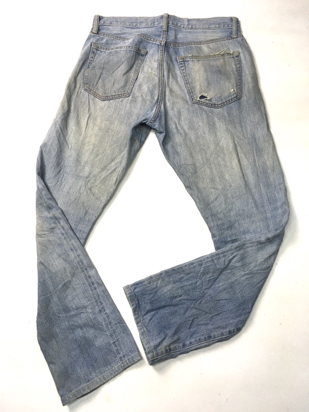 Japanese Brand × Uniqlo × Vintage Vintage uniqlo regular fit, distressed selvage jeans japan Size US 32 / EU 48 - 7 Thumbnail