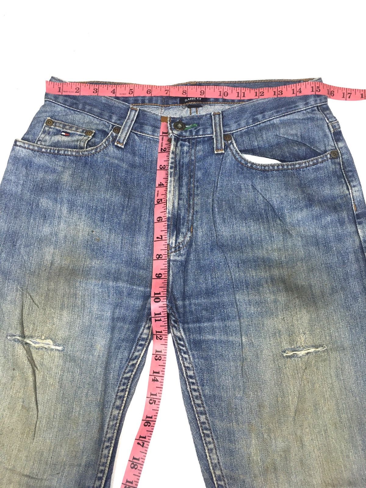 Tommy Hilfiger × Vintage Vintage Tommy Hilfiger classic fit distressed denim Size US 31 - 3 Thumbnail