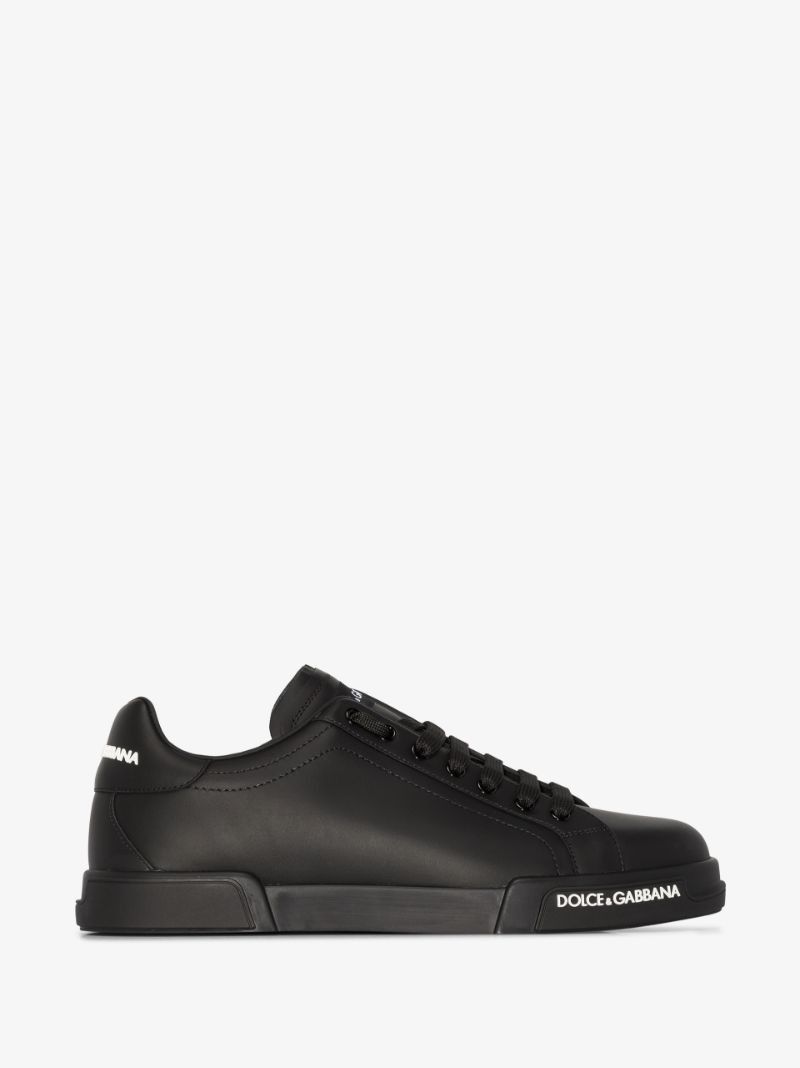 Black Portofino Leather Sneakers