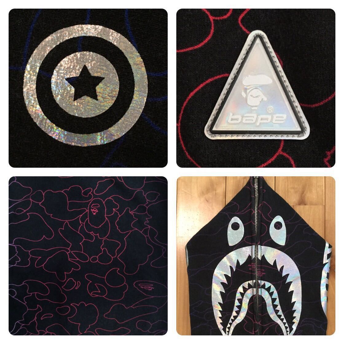 Bape BAPE pencil neon camo Shark full zip hoodie ape Size US S / EU 44-46 / 1 - 7 Thumbnail
