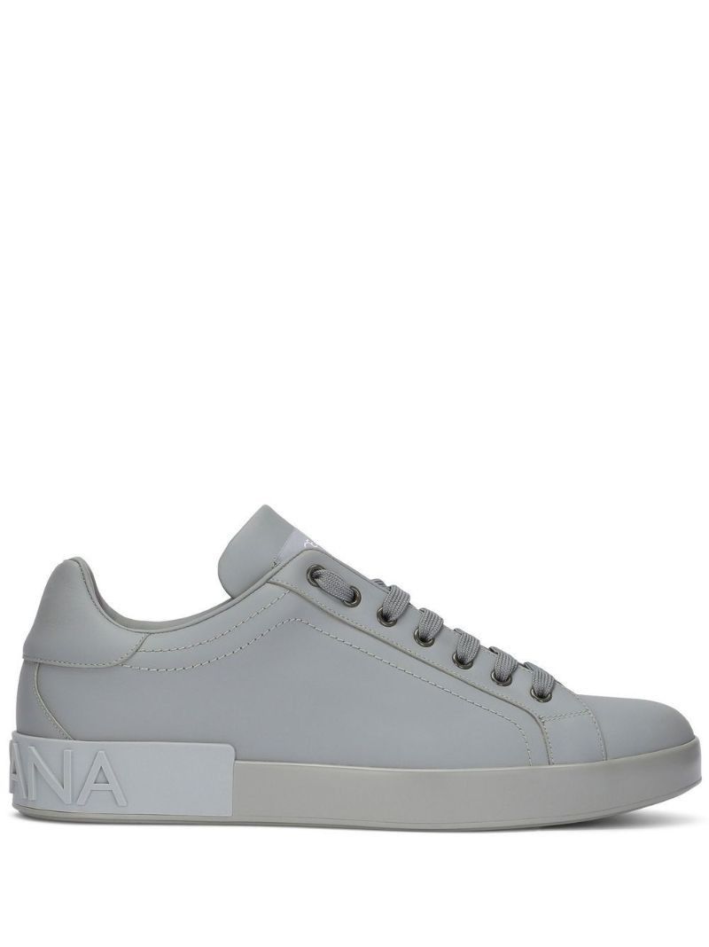 Grey Portofino Leather Sneakers