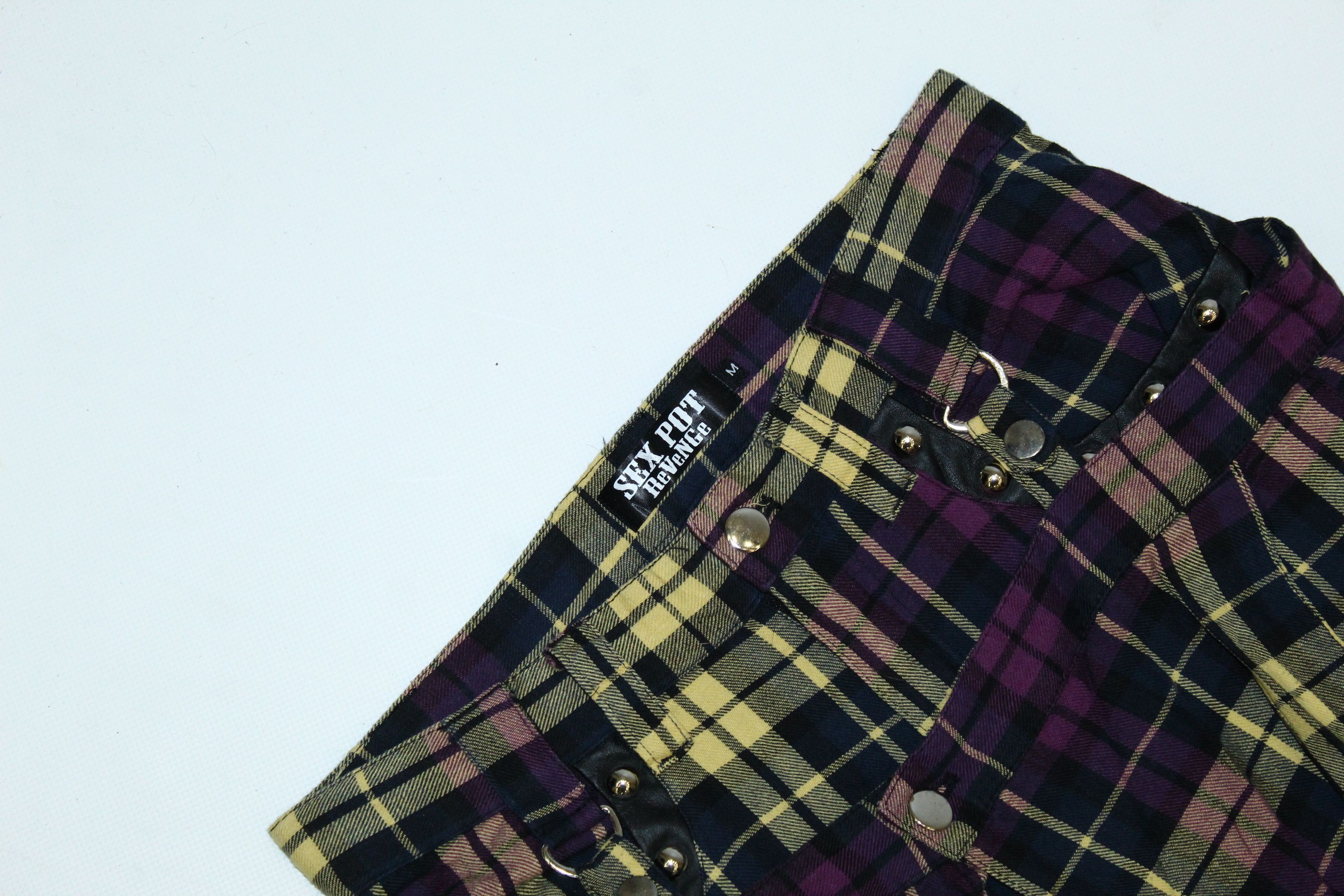 Revenge Y2K💥 Sex Pot Revenge Tokyo Punk Bondage Tartan Pants Size US 31 - 4 Thumbnail