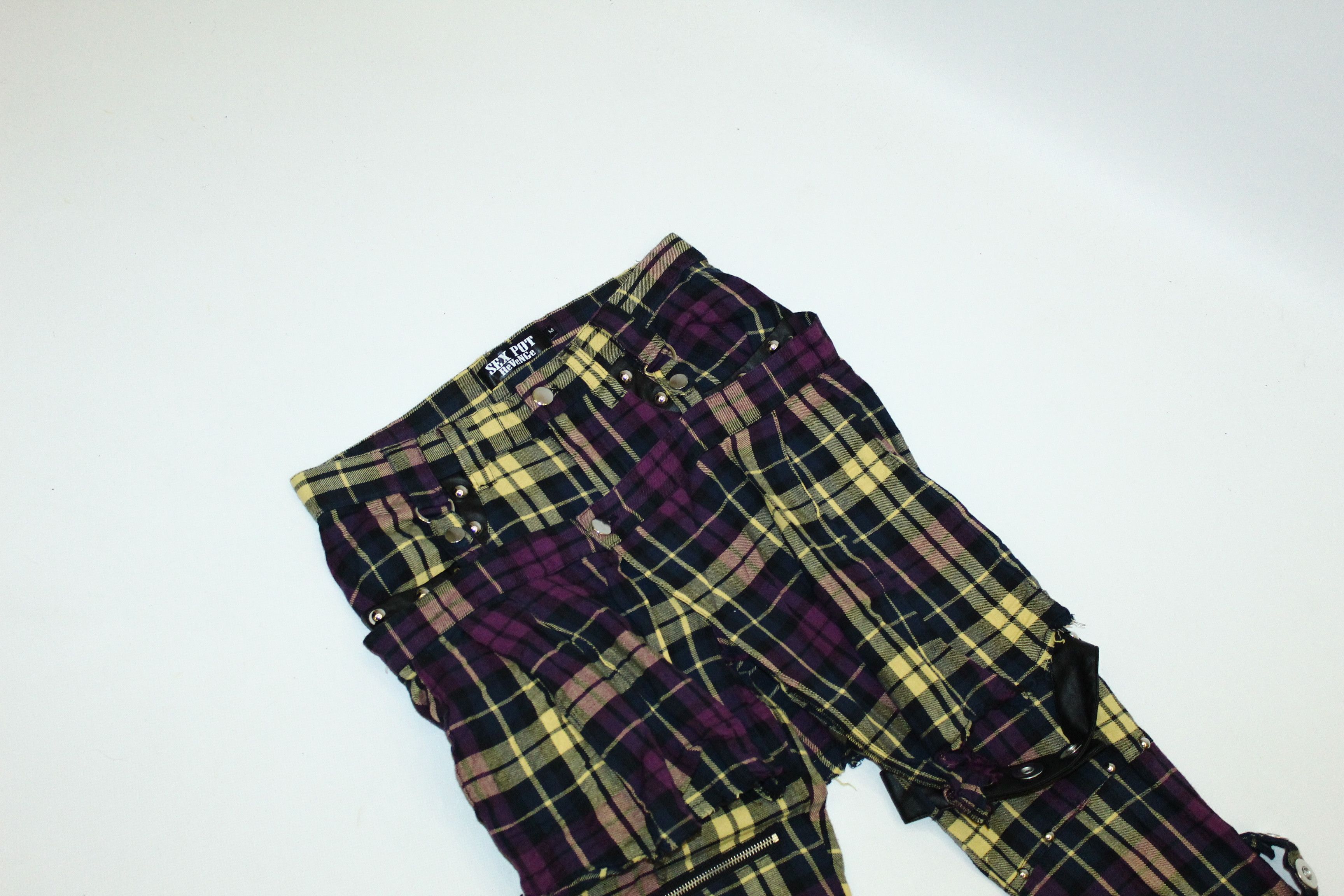Revenge Y2K💥 Sex Pot Revenge Tokyo Punk Bondage Tartan Pants Size US 31 - 7 Thumbnail