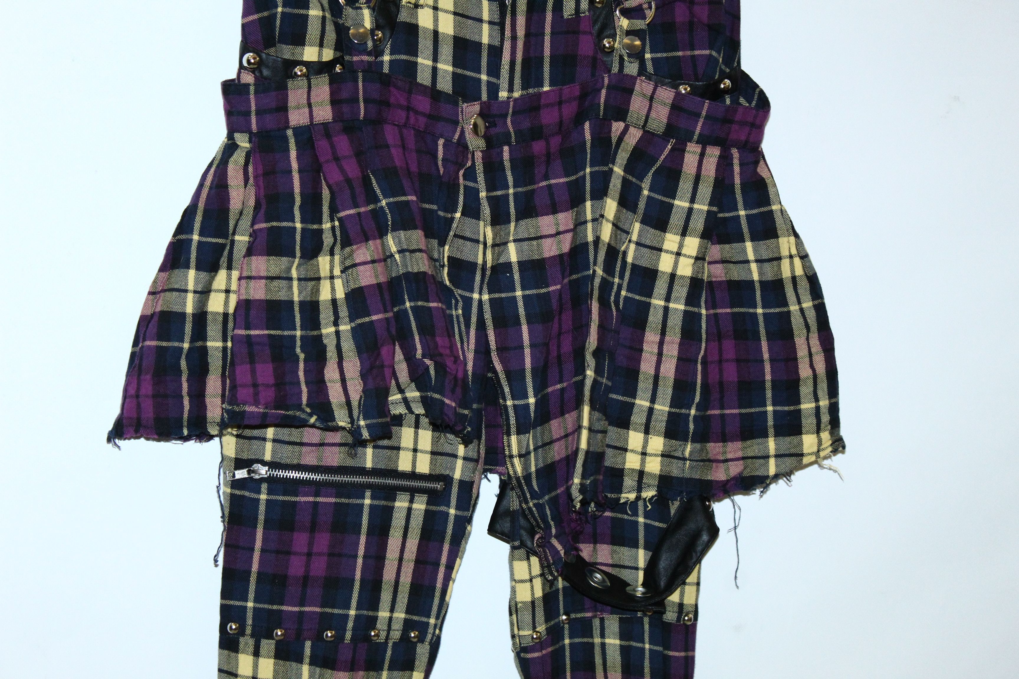 Revenge Y2K💥 Sex Pot Revenge Tokyo Punk Bondage Tartan Pants Size US 31 - 10 Thumbnail