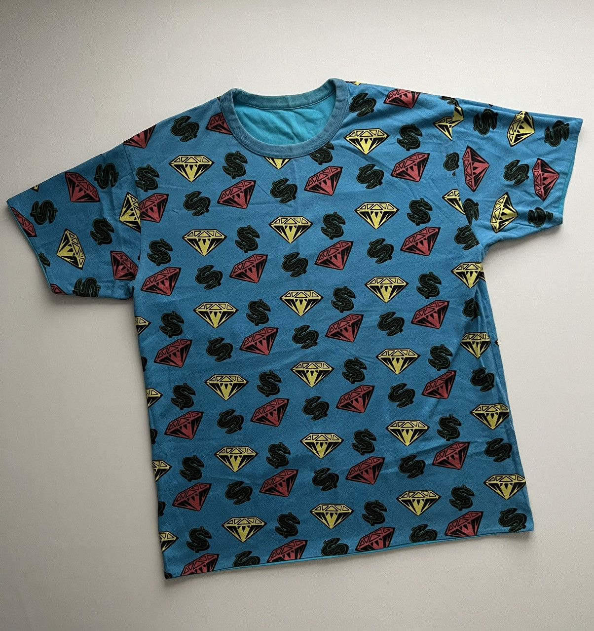 image of Billionaire Boys Club Season 2 Reversible Diamonds & Dollars Tee in Blue, Men's (Size XL)