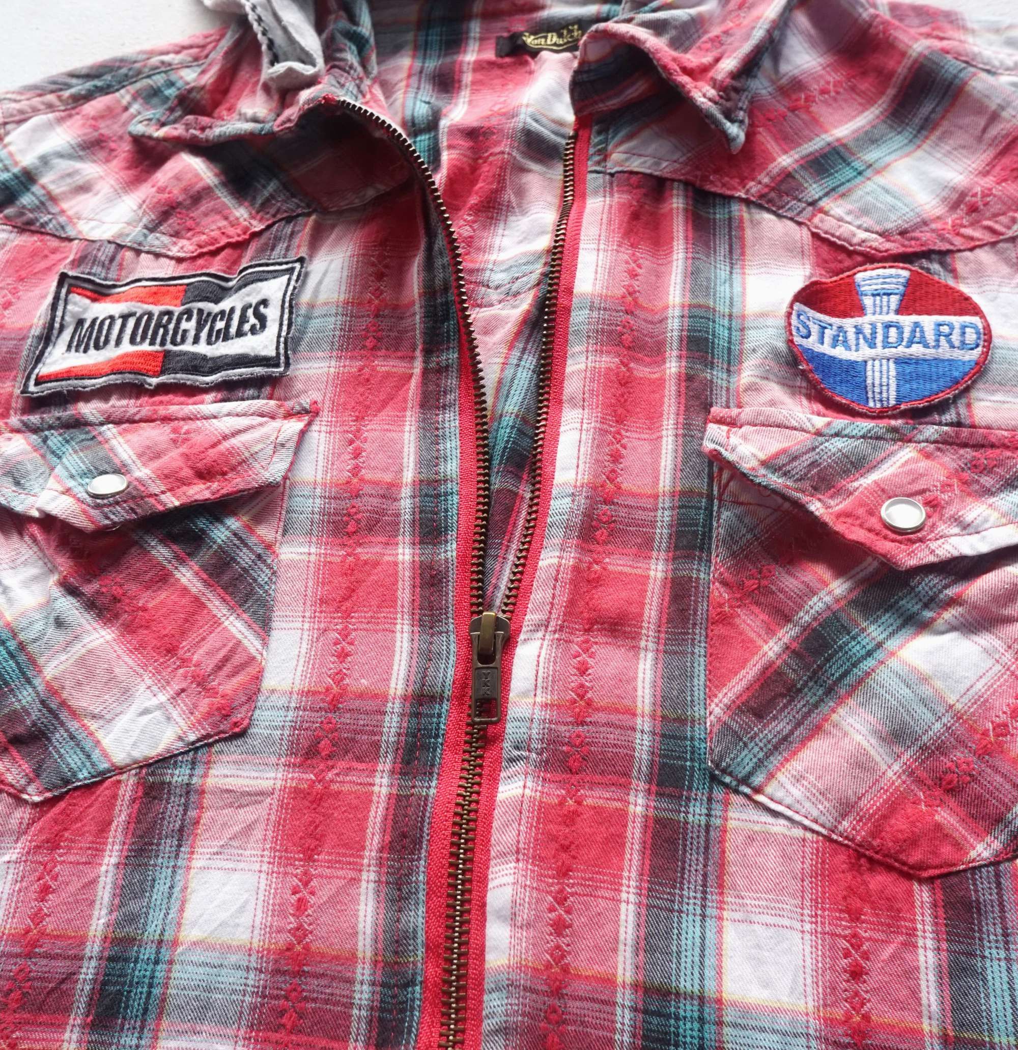 Flannel × Von Dutch VON DUTCH Hooded Zipper Plaid Shirt Size M / US 6-8 / IT 42-44 - 6 Thumbnail