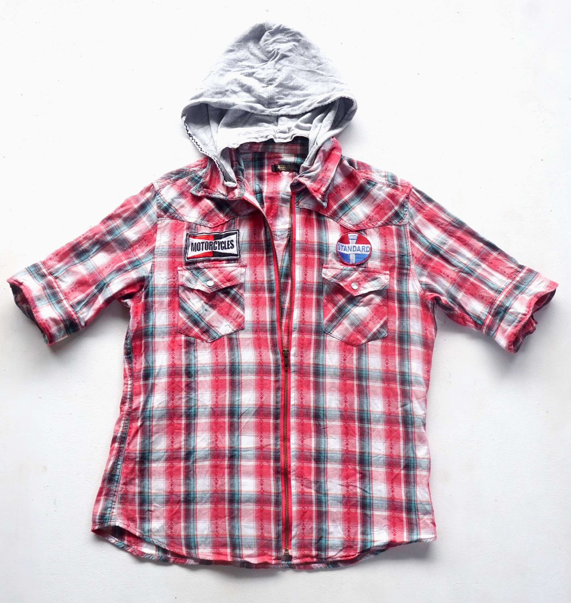 Flannel × Von Dutch VON DUTCH Hooded Zipper Plaid Shirt Size M / US 6-8 / IT 42-44 - 1 Thumbnail