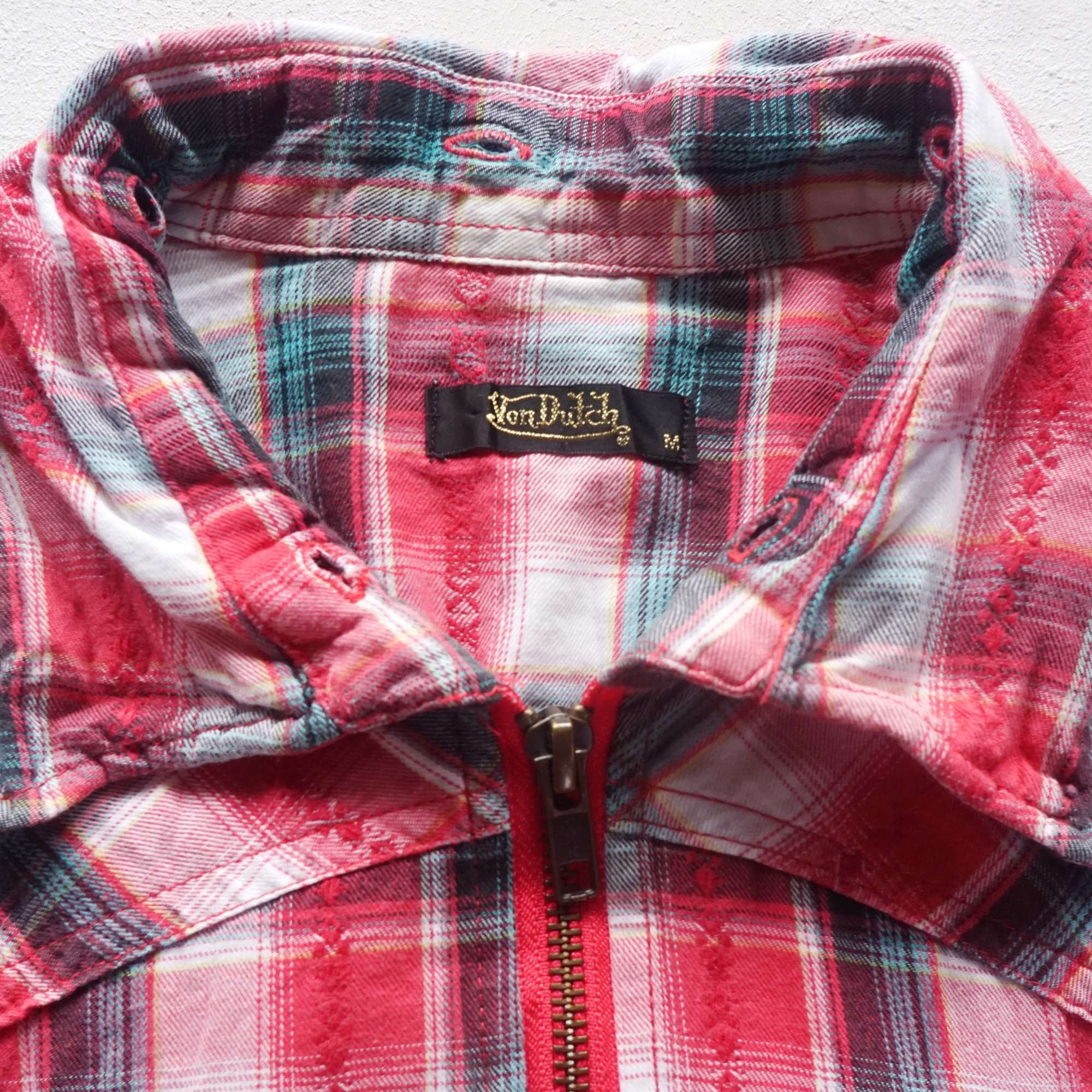 Flannel × Von Dutch VON DUTCH Hooded Zipper Plaid Shirt Size M / US 6-8 / IT 42-44 - 4 Thumbnail