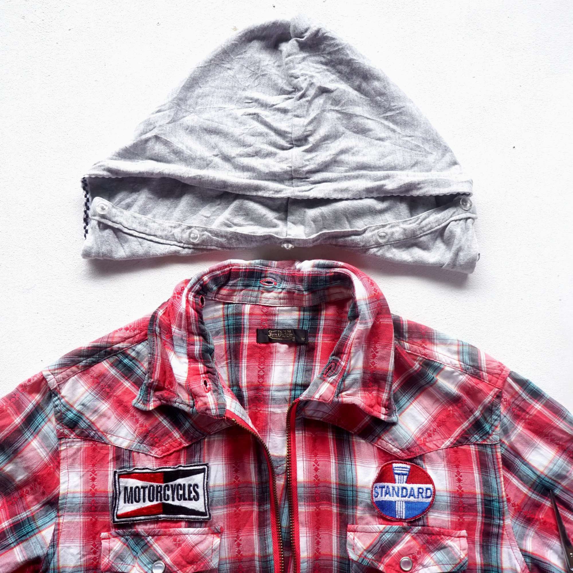 Flannel × Von Dutch VON DUTCH Hooded Zipper Plaid Shirt Size M / US 6-8 / IT 42-44 - 9 Thumbnail