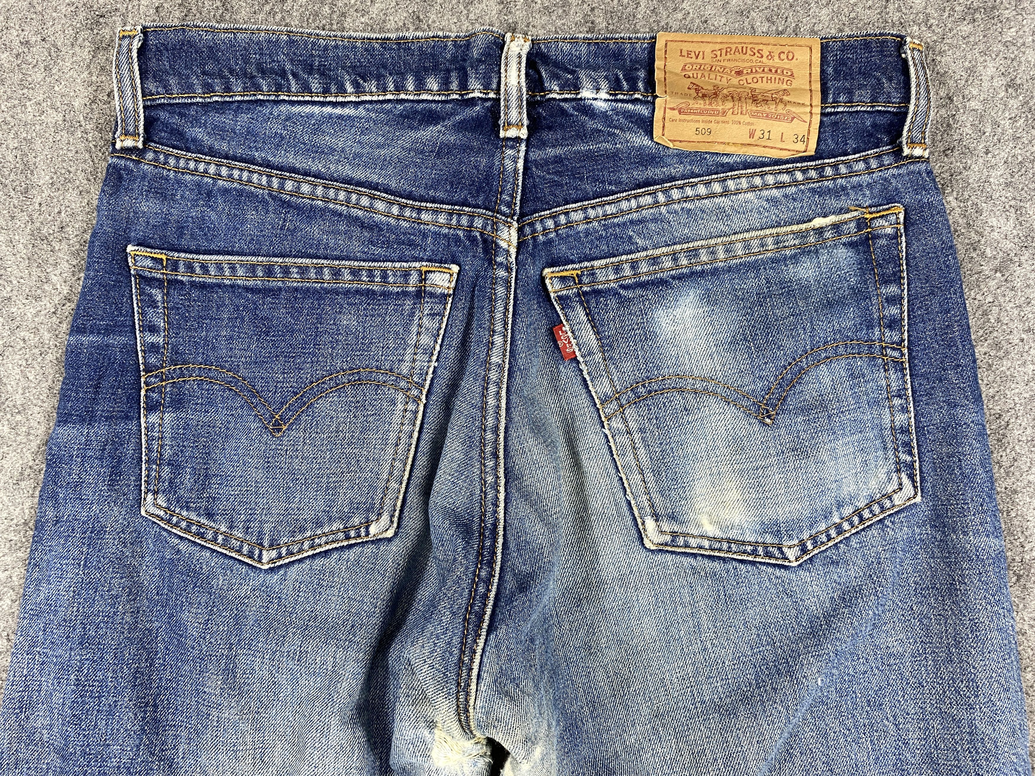 Levi's Blue Distressed Vintage Levi's 509 31x29 Denim -JN1291 Size US 31 - 4 Thumbnail