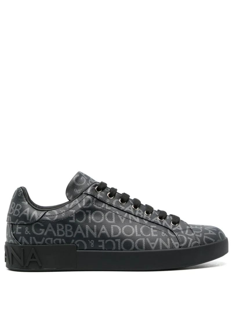 Black Logo Jacquard Sneakers