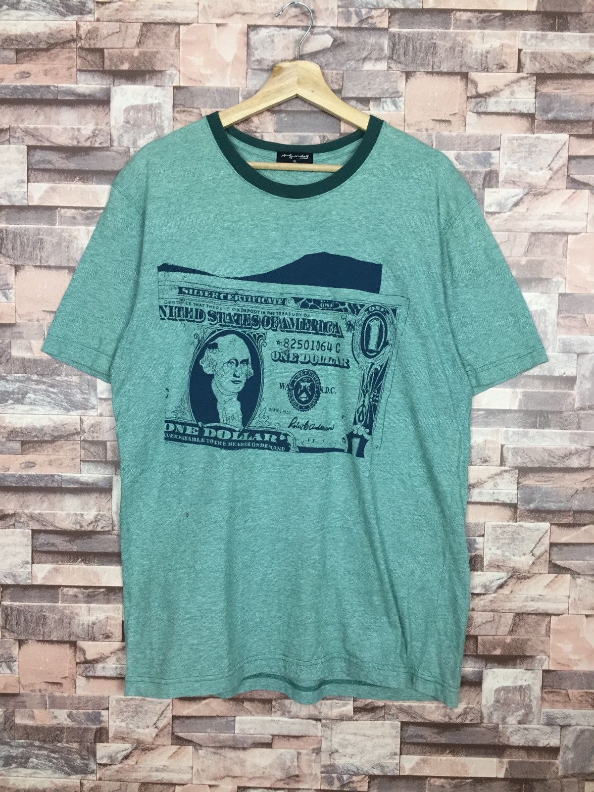 Andy Warhol × Vintage Andy Warhol One Dollar Money Art Tee Size US XL / EU 56 / 4 - 1 Thumbnail