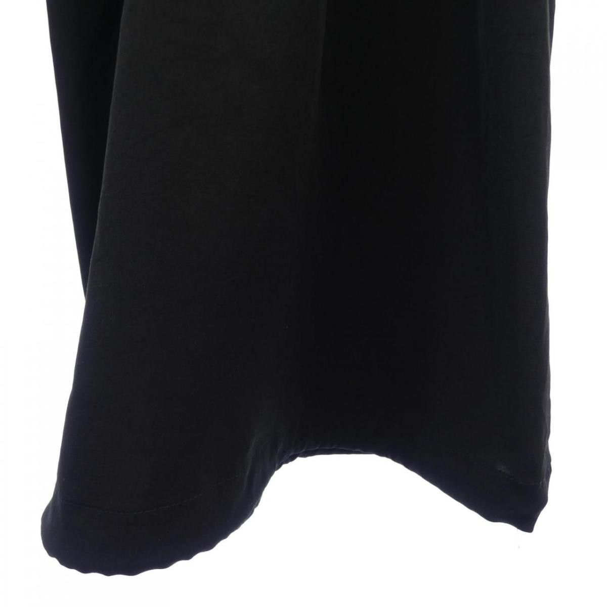 Cropped Pants Black Wide Plain Zip Fly