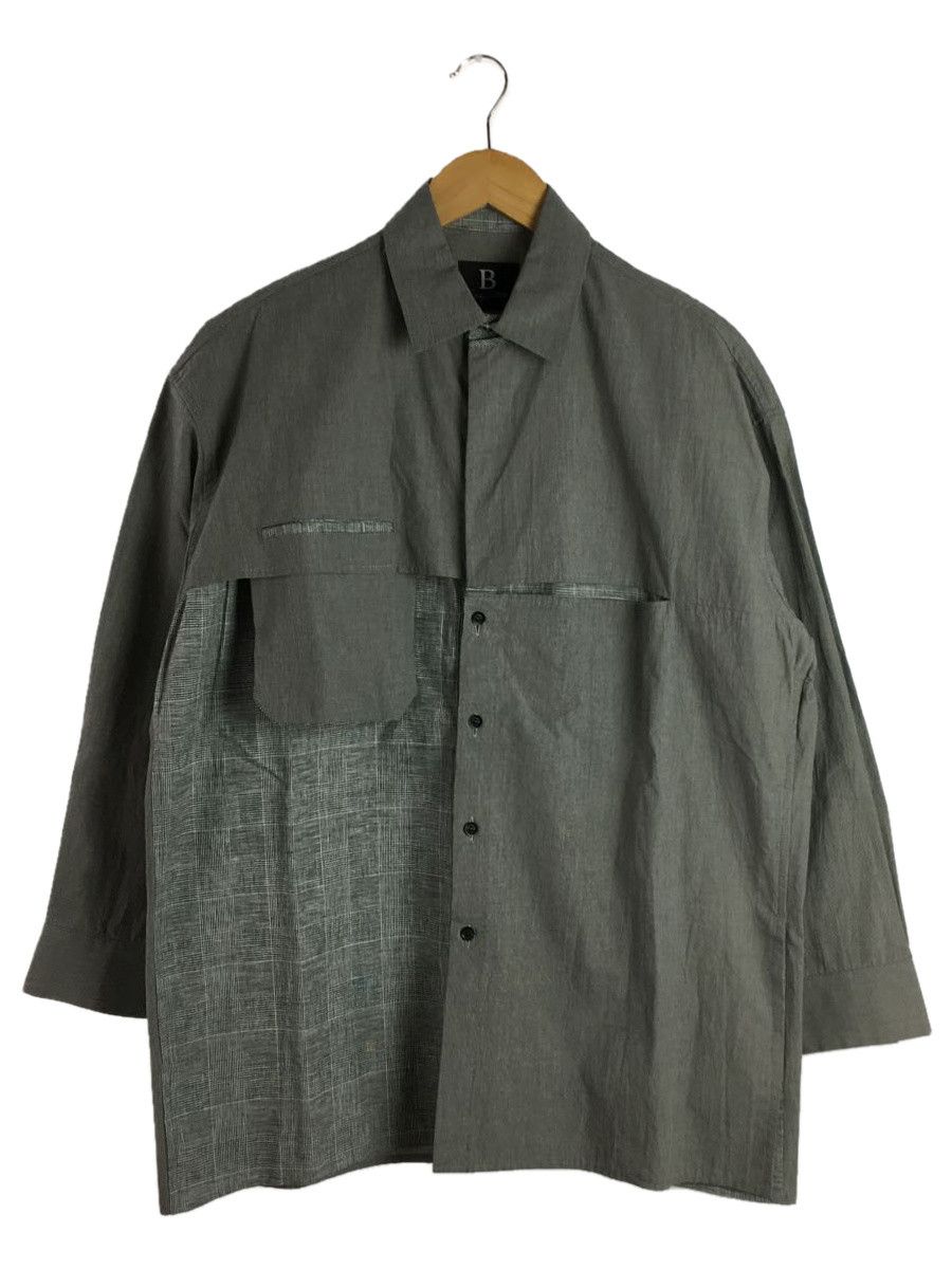 Shirt Gray Check Cut Design Short Sleeve