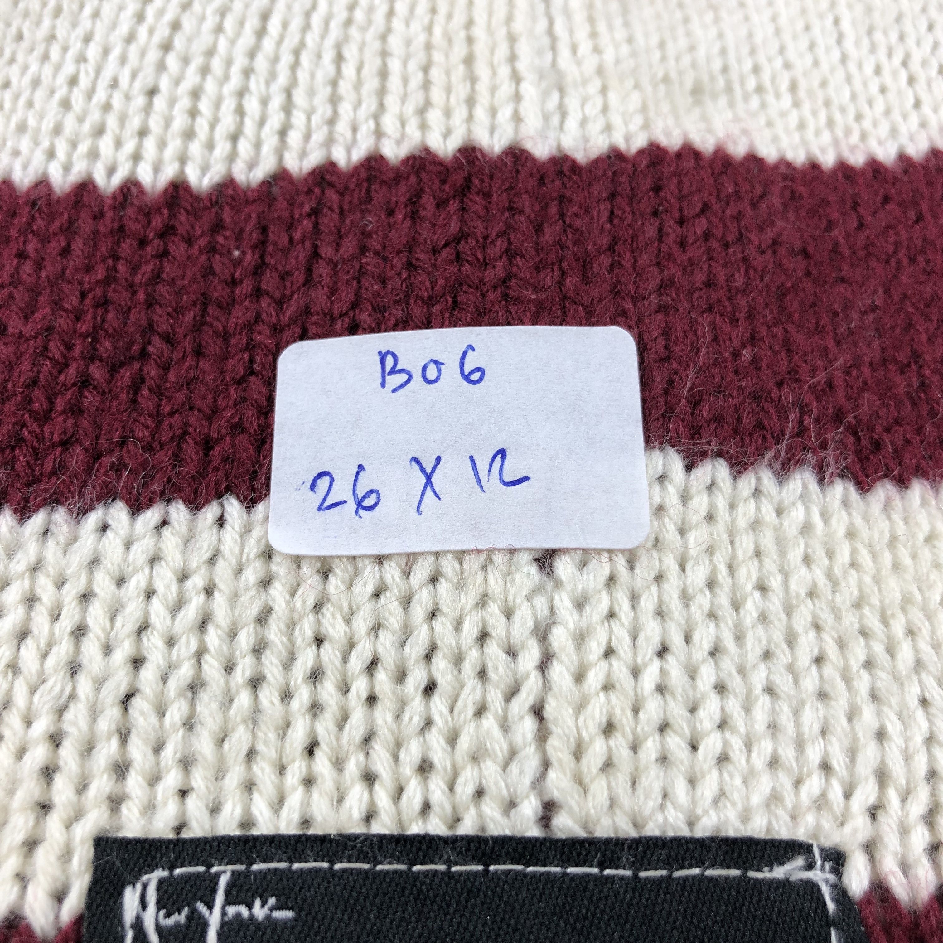 Japanese Brand Number (N)ine × Takahiro Miyashita Striped Knit Beanie B06 Size ONE SIZE - 6 Thumbnail