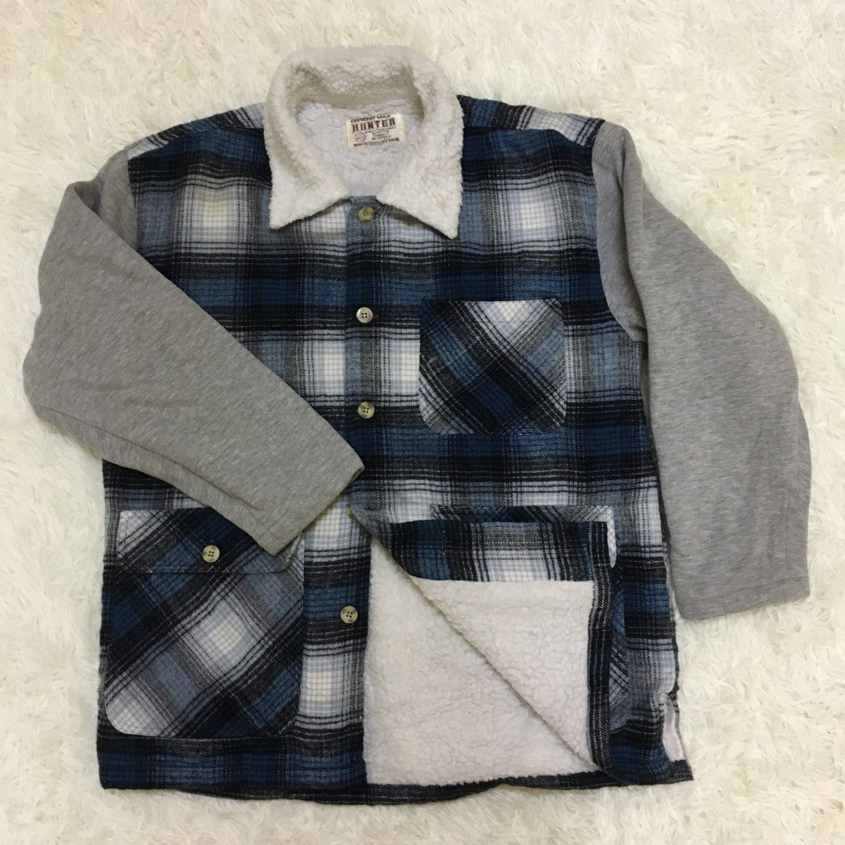 Japanese Brand Hunter Wool Sherpa Flannel Oversize Size US M / EU 48-50 / 2 - 2 Thumbnail